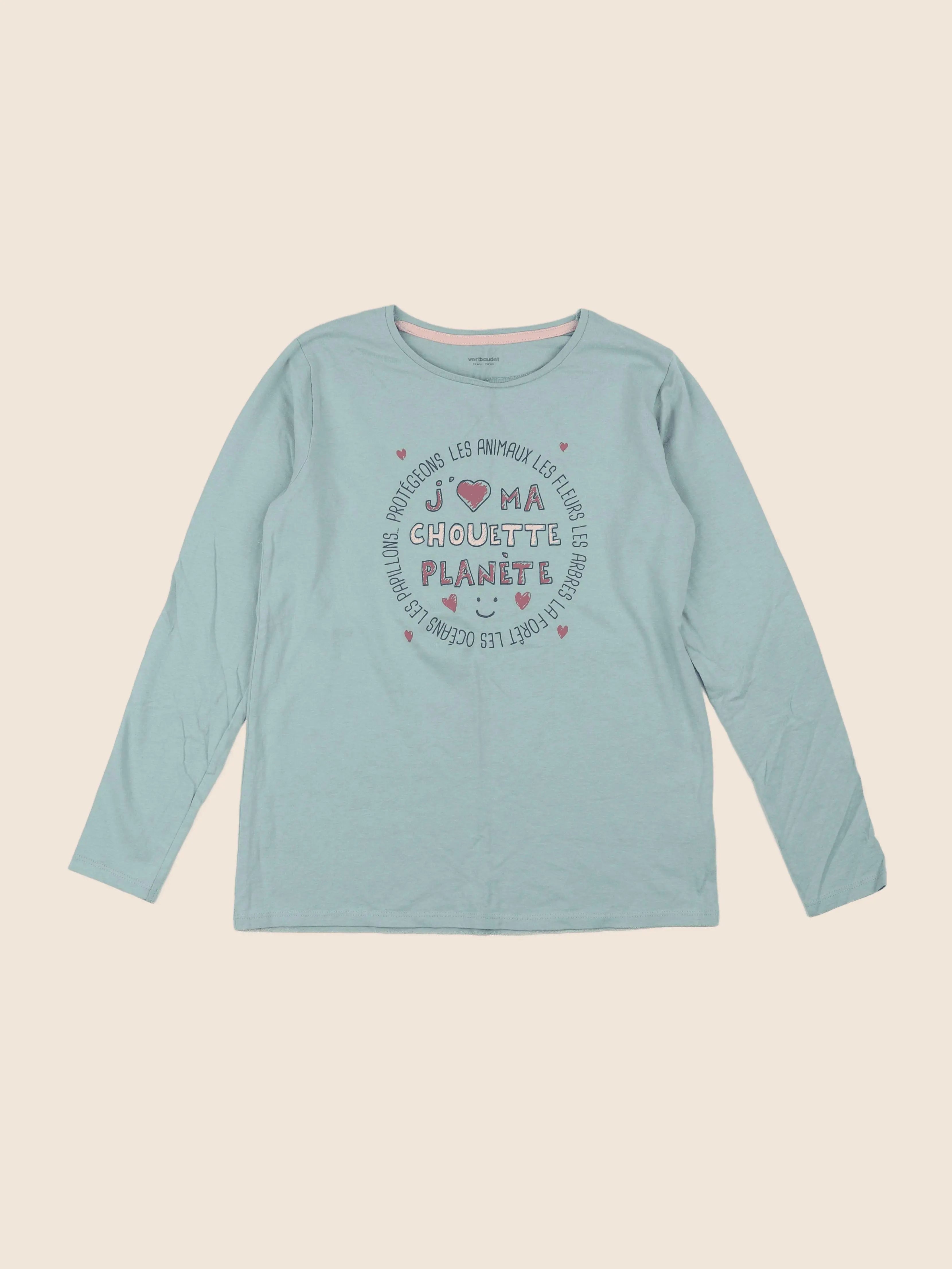 Vertbaudet - tee-shirt vert - 12 ans