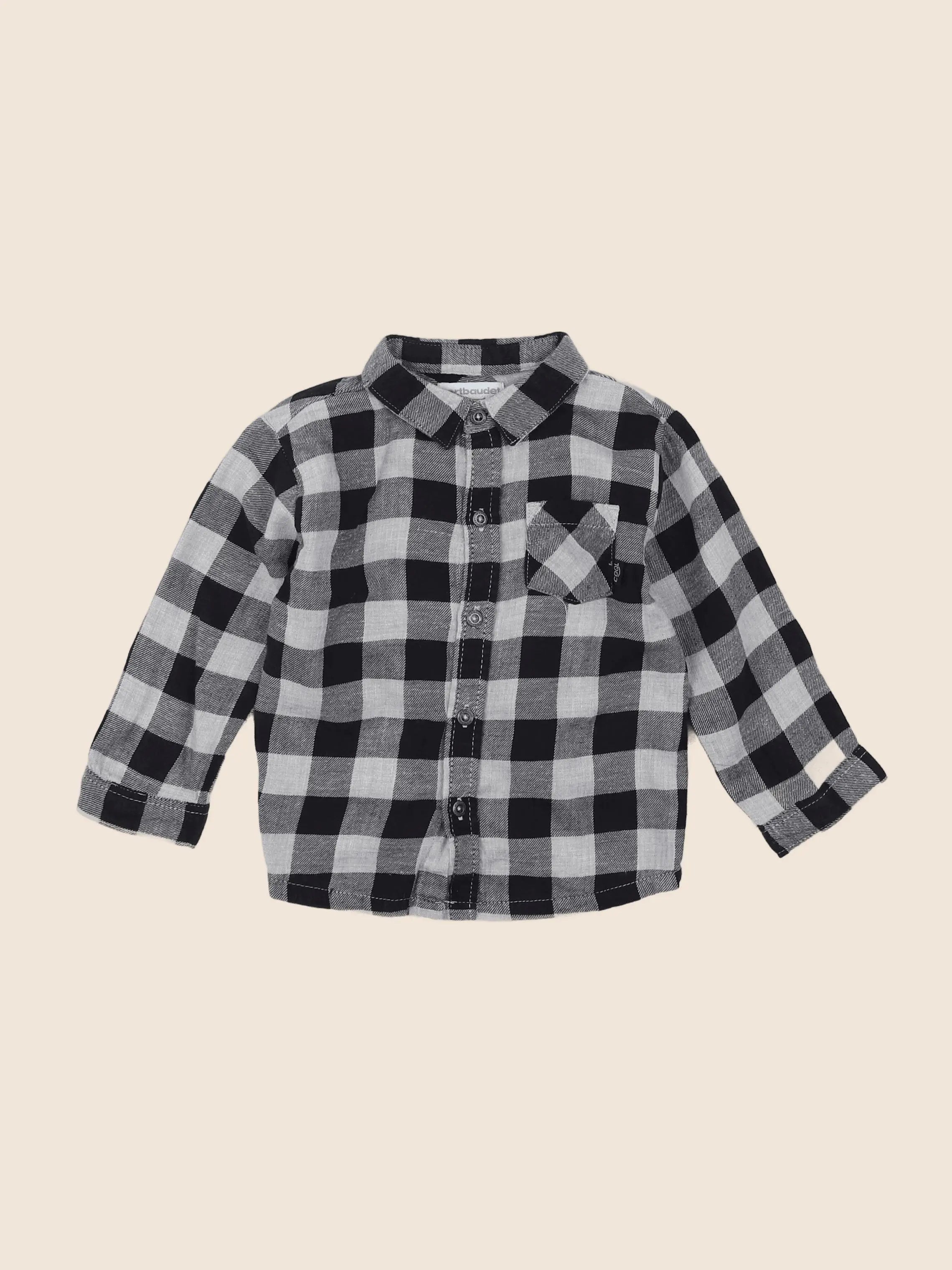 Vertbaudet - chemise noir - 12 mois
