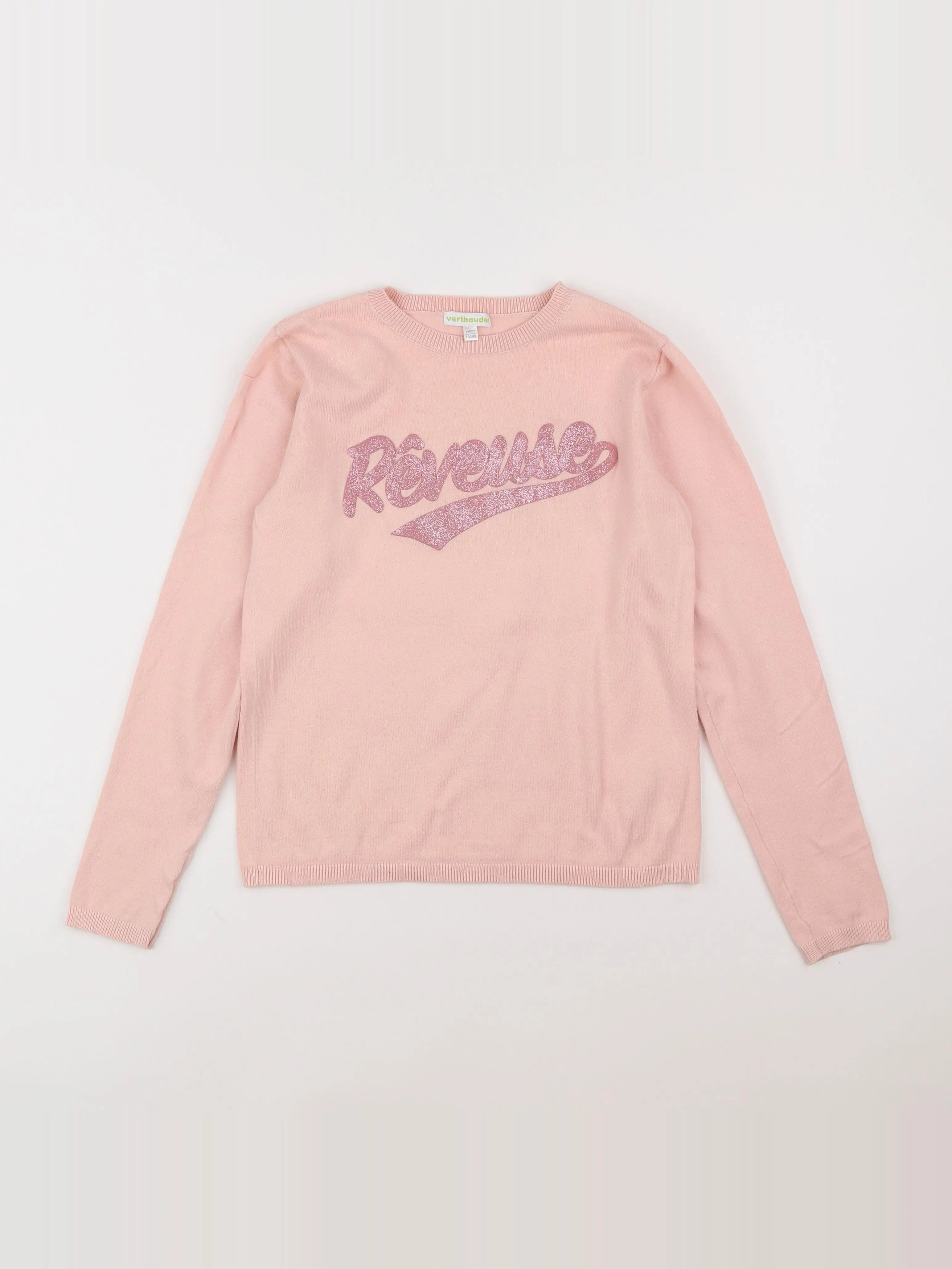 Vertbaudet - pull rose - 10 ans