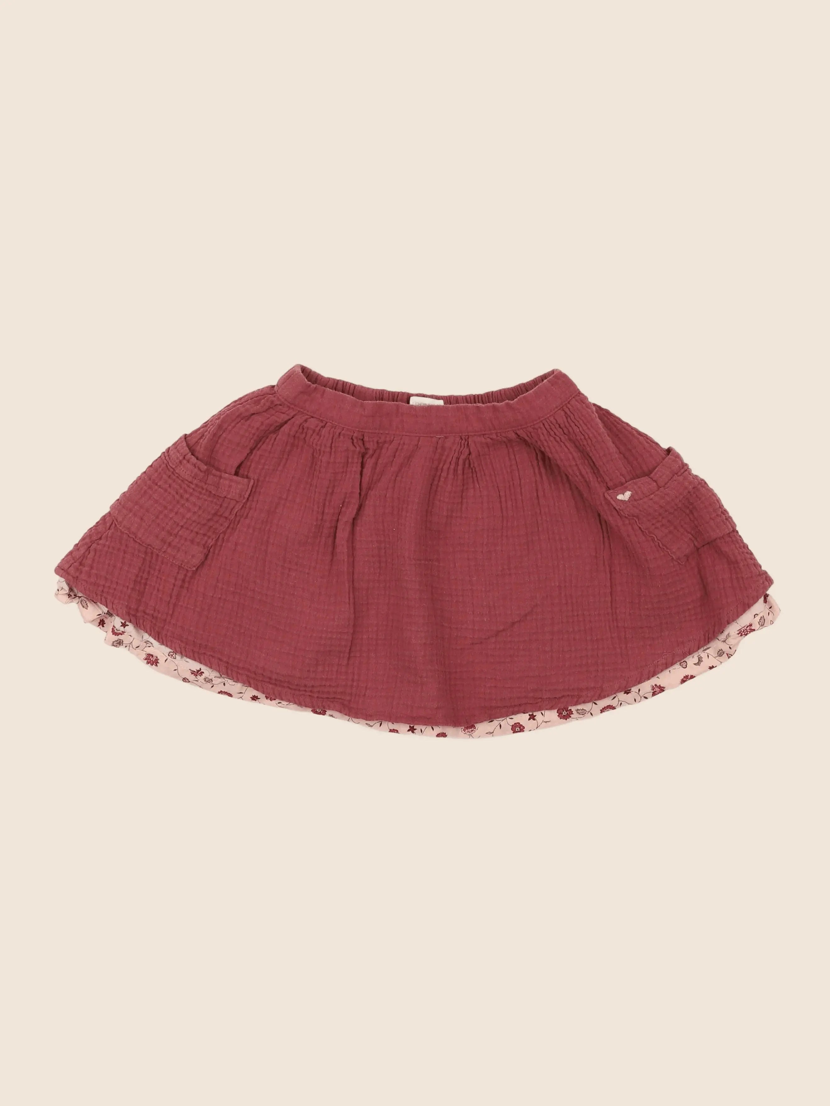 Vertbaudet - jupe réversible rose - 6 ans