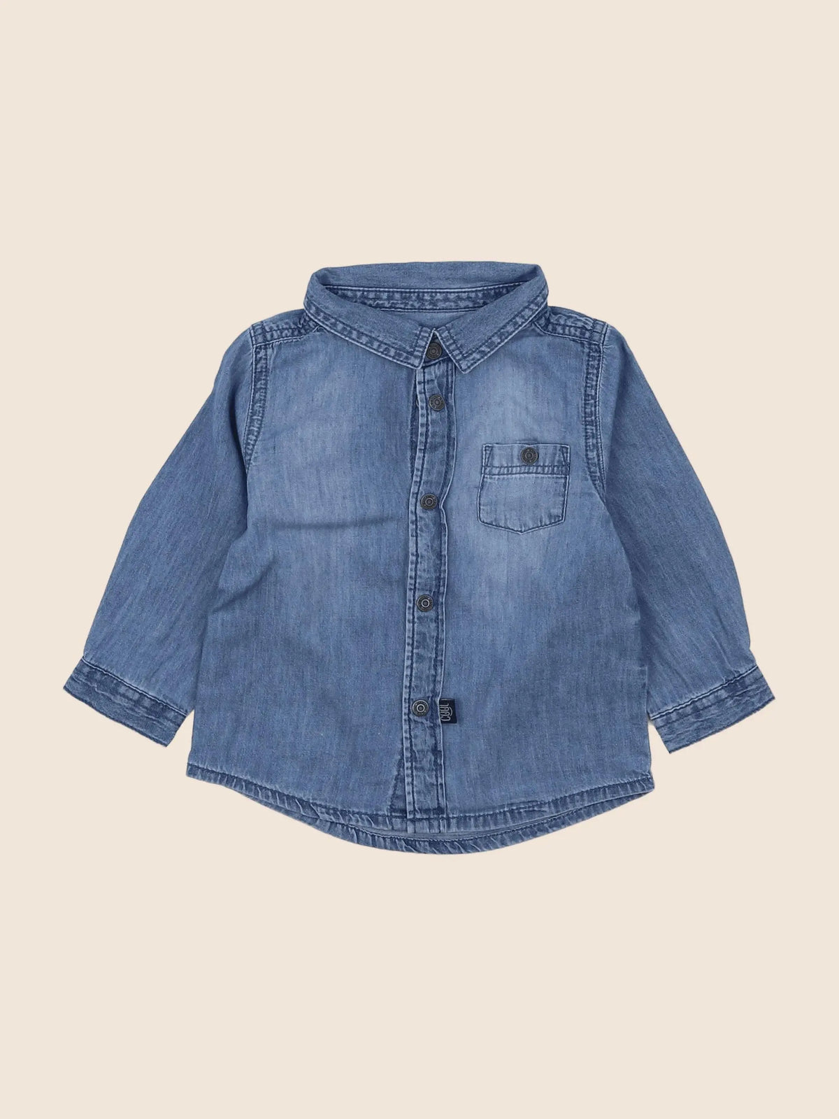 Vertbaudet - chemise bleu - 12 mois