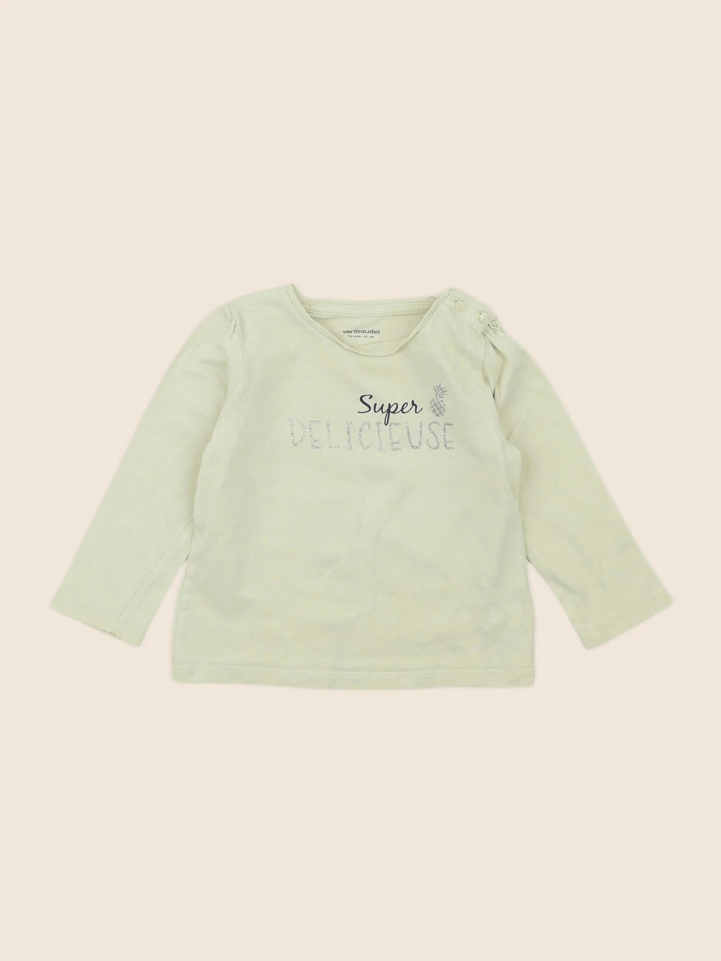 Vertbaudet - tee-shirt jaune - 18 mois
