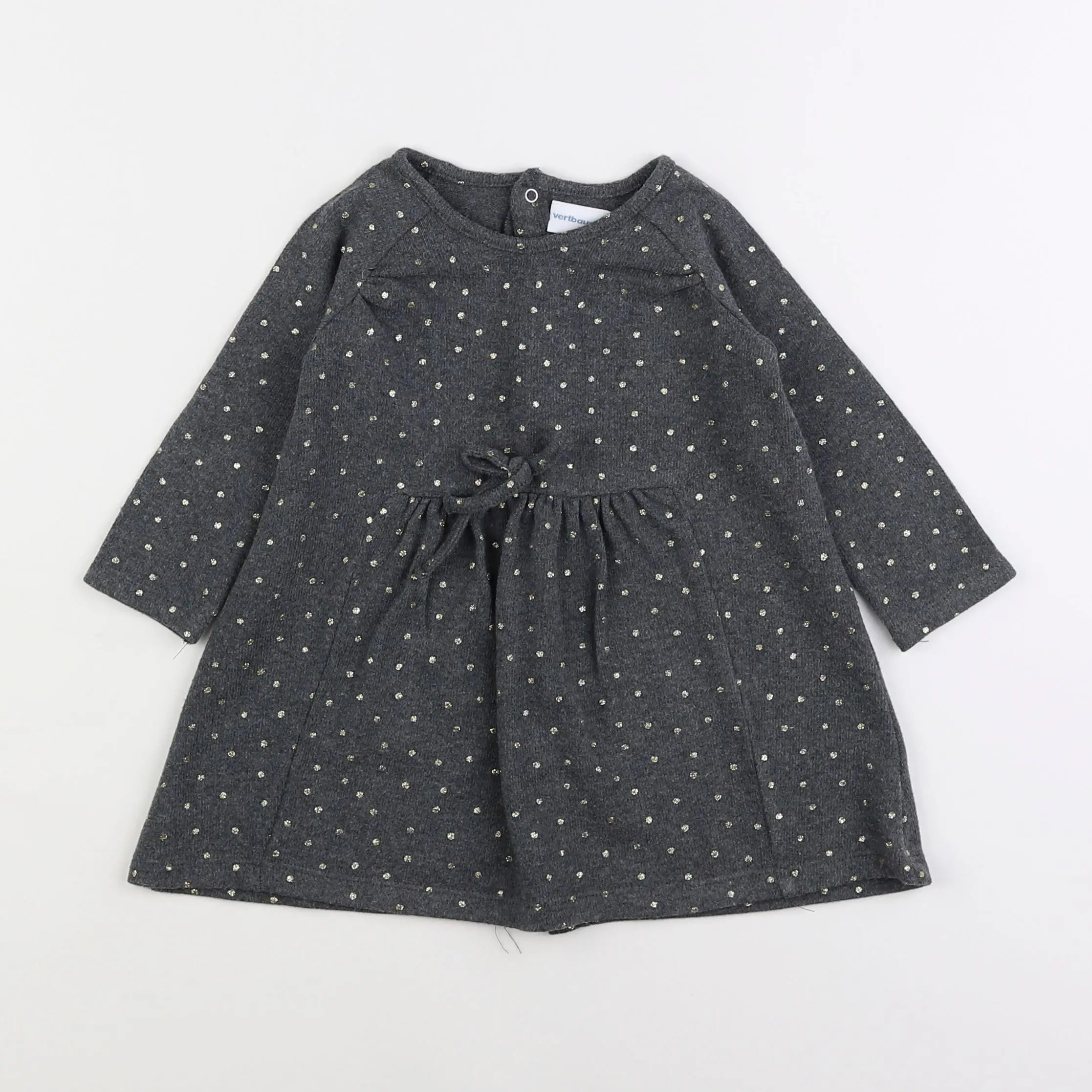 Vertbaudet - robe or, gris - 18 mois