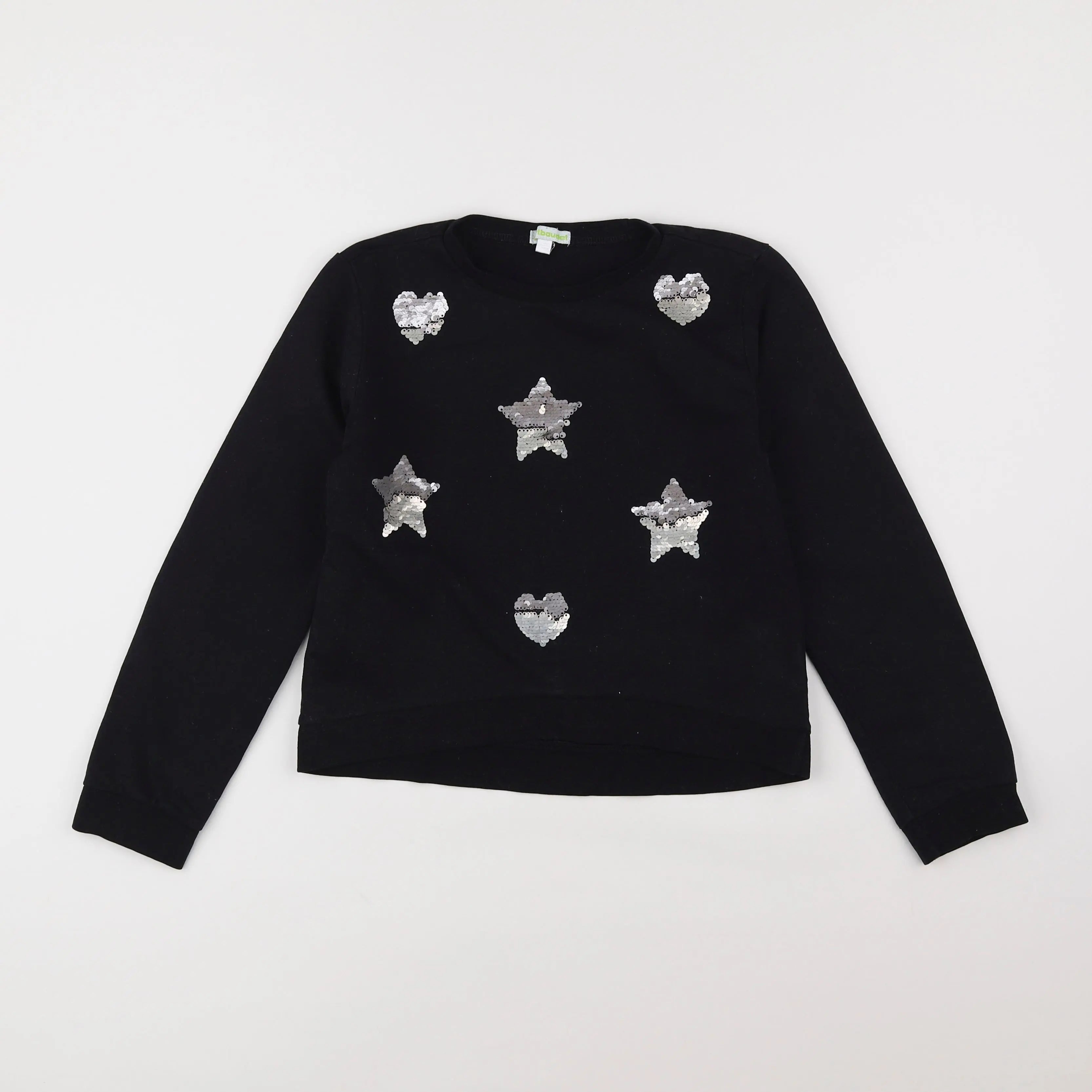Vertbaudet - sweat bleu, argent - 10 ans