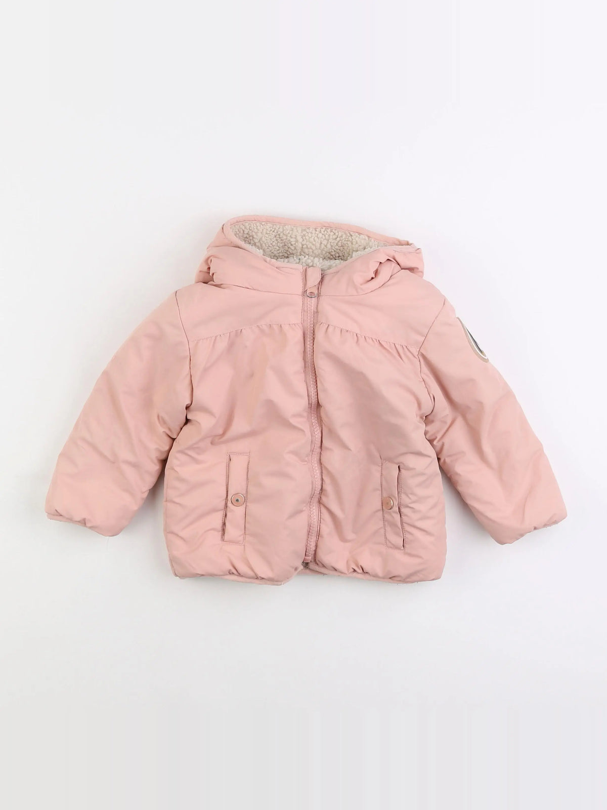 Vertbaudet - doudoune réversible rose - 2 ans