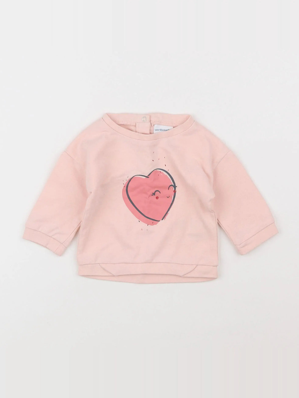 Vertbaudet - sweat rose - 3 mois