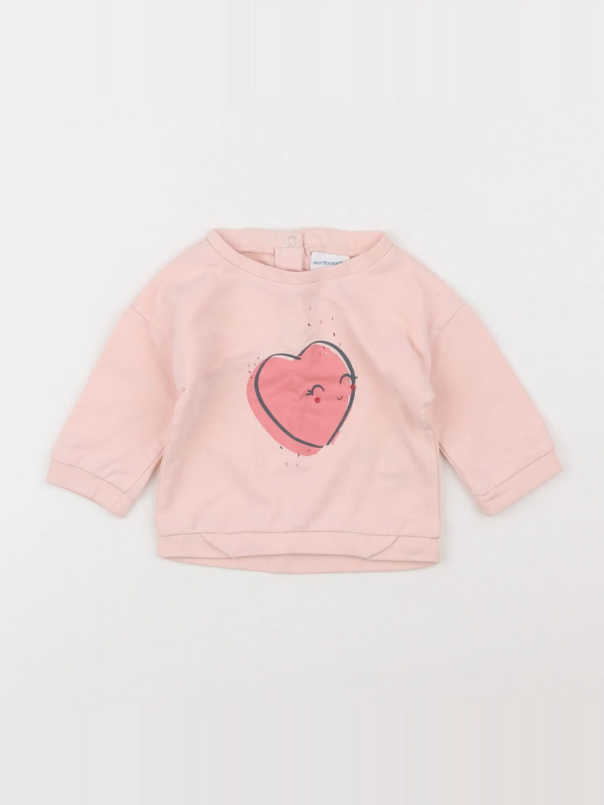 Vertbaudet - sweat rose - 3 mois