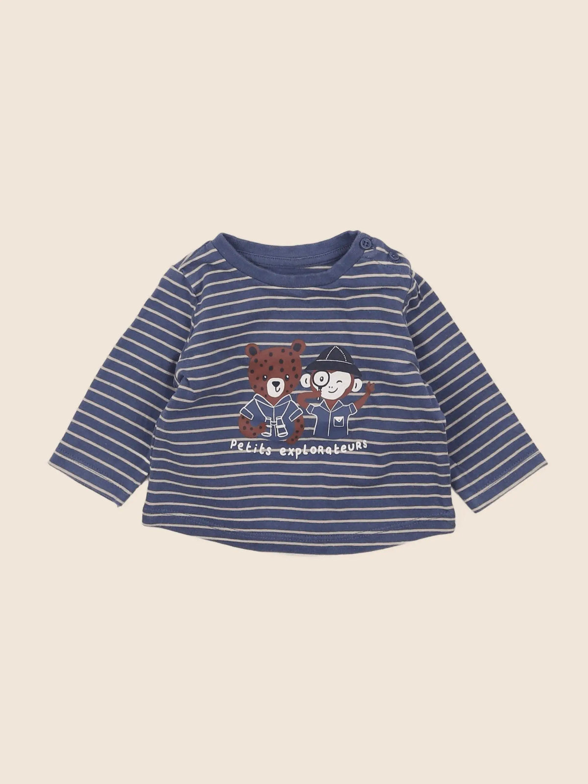 Vertbaudet - tee-shirt bleu - 3 mois