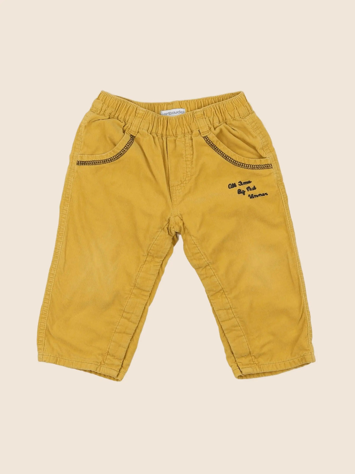 Vertbaudet - pantalon jaune - 12 mois