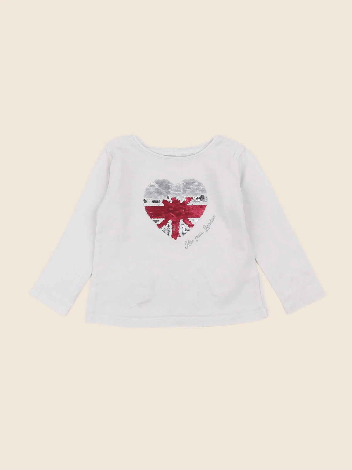 Vertbaudet - tee-shirt beige - 2 ans
