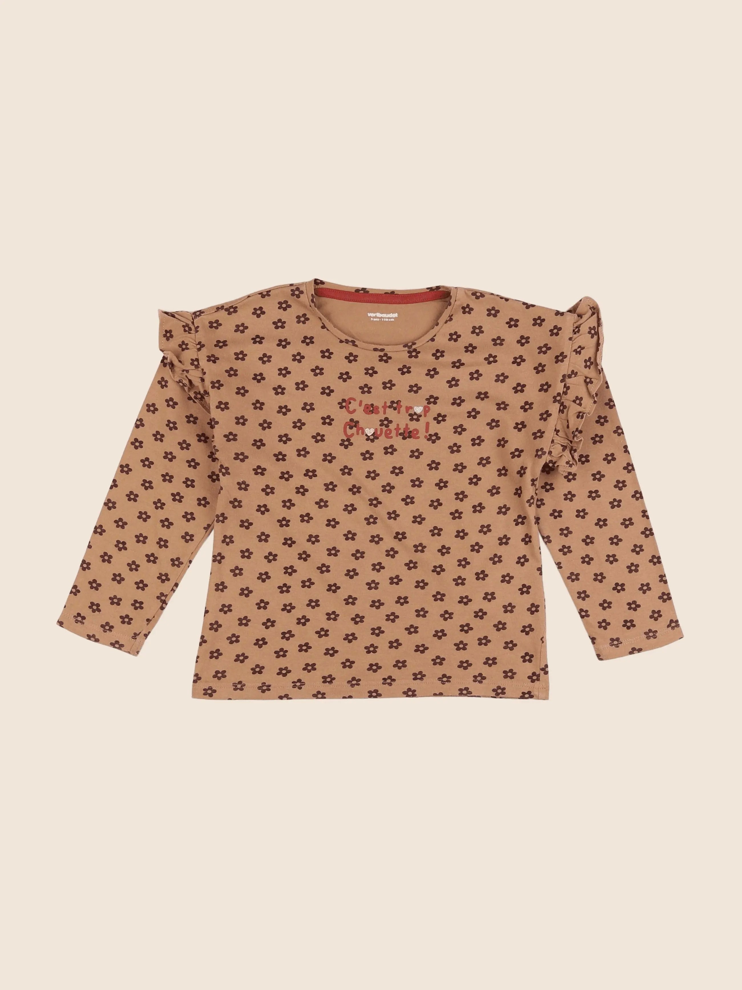 Vertbaudet - tee-shirt marron - 5 ans