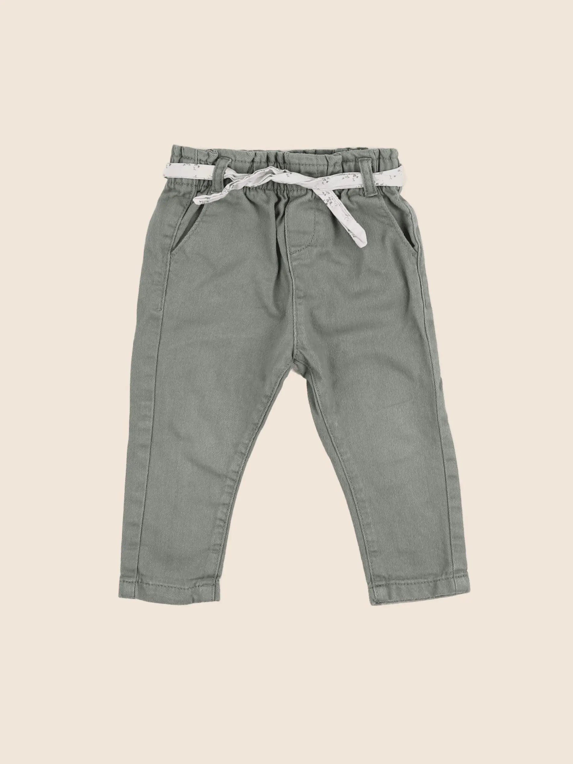 Vertbaudet - pantalon vert - 12 mois