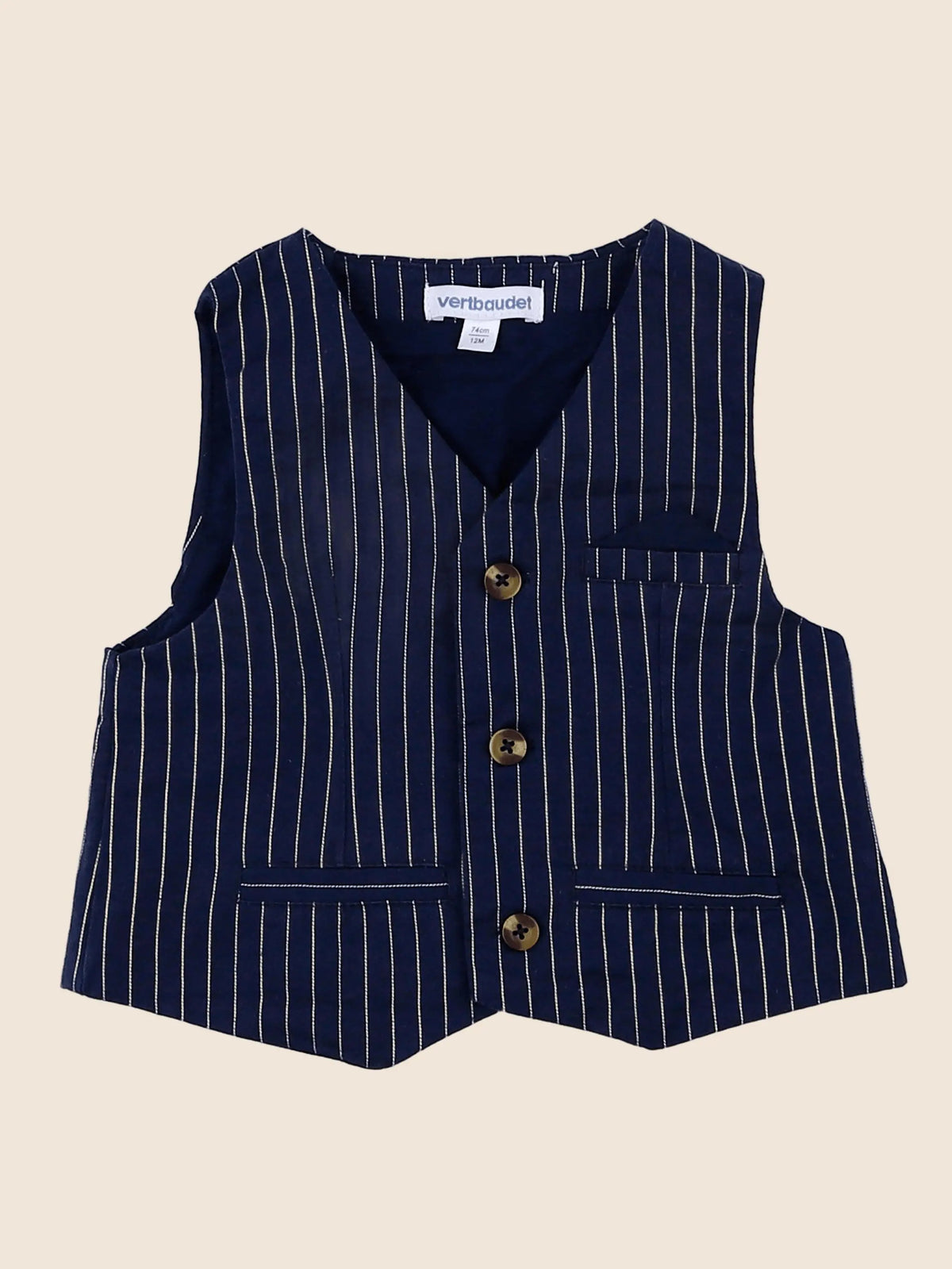 Vertbaudet - gilet bleu - 12 mois