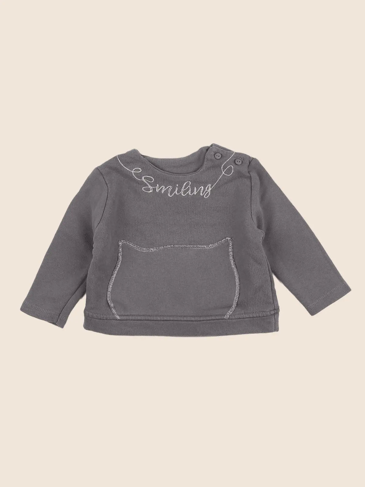 Zara - sweat taupe - 3/6 mois