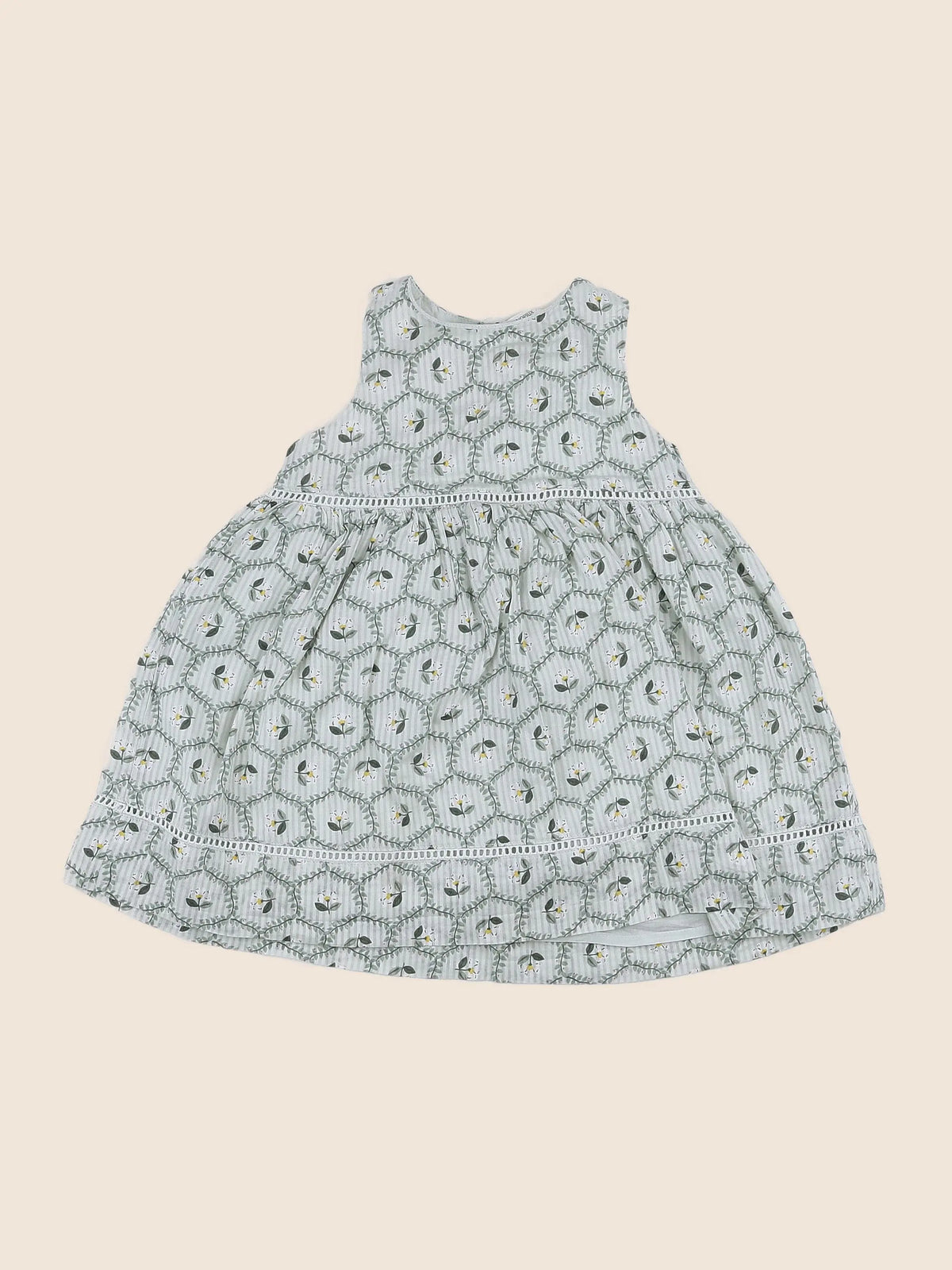 Monoprix - robe vert - 12 mois