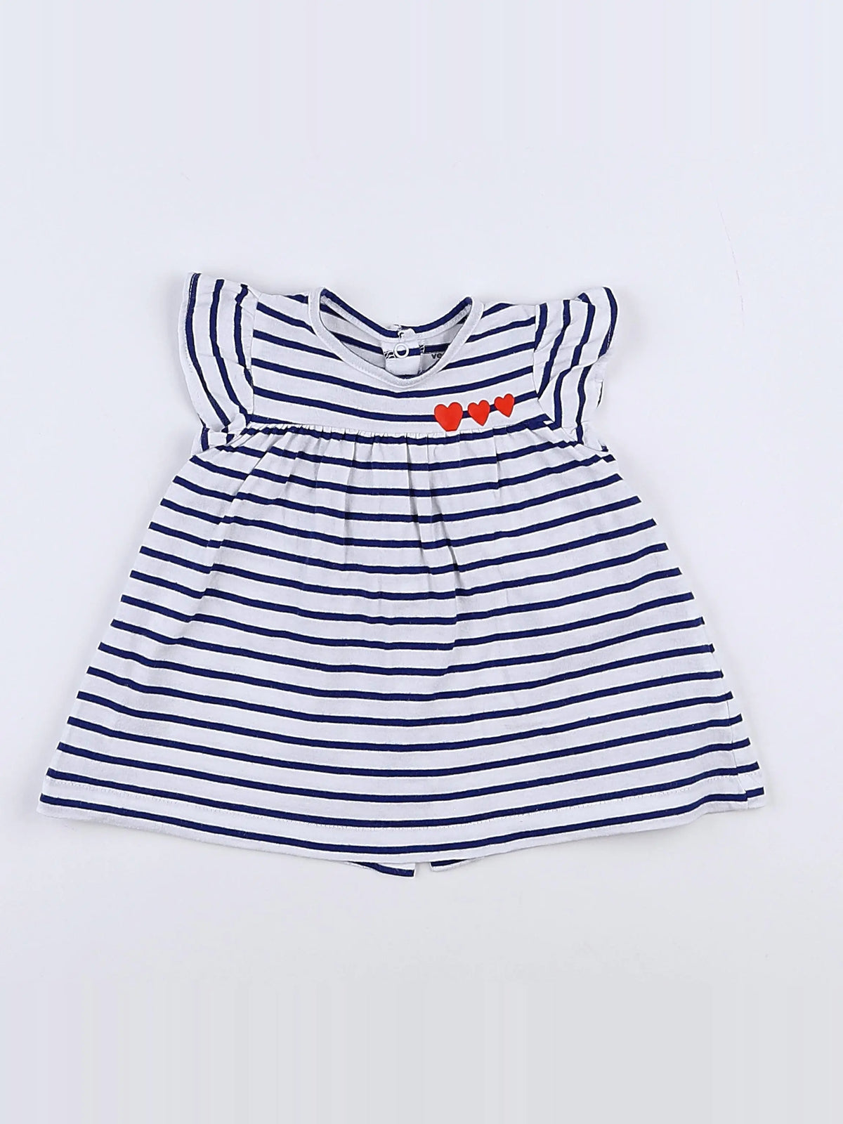 Vertbaudet - robe blanc, bleu - 3 mois