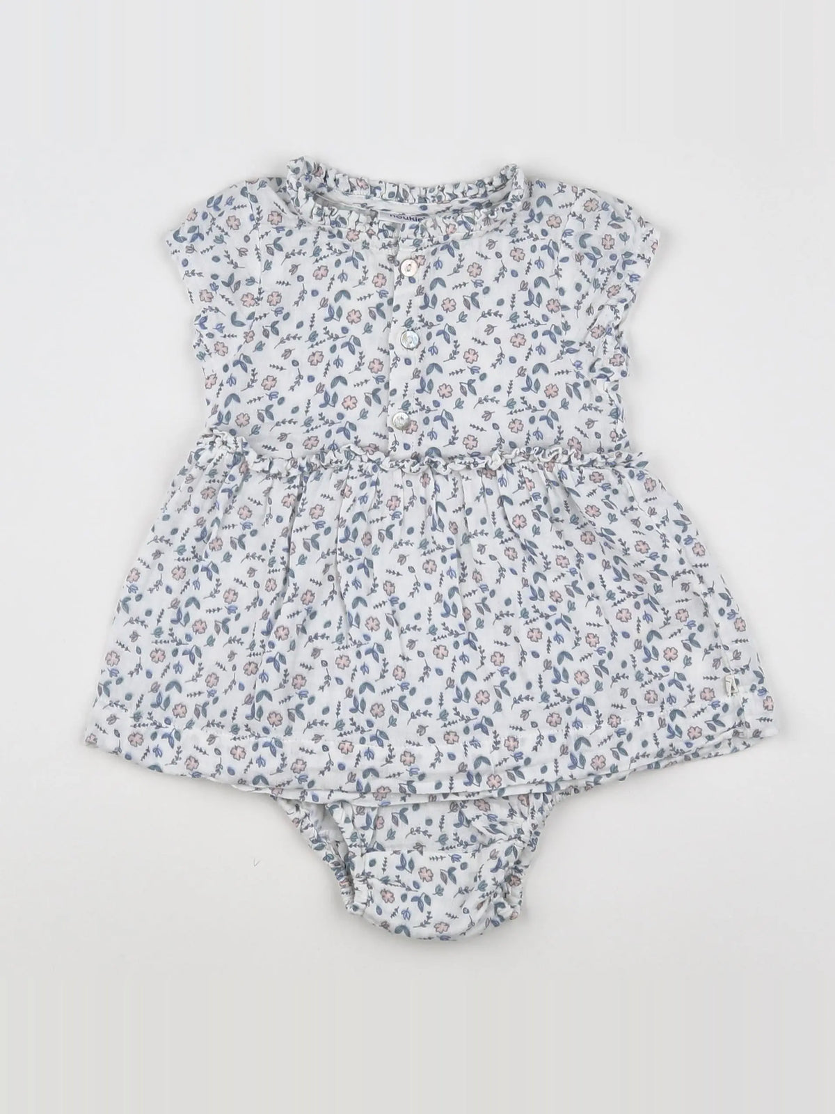 Noukie's - robe blanc, bleu - 6 mois