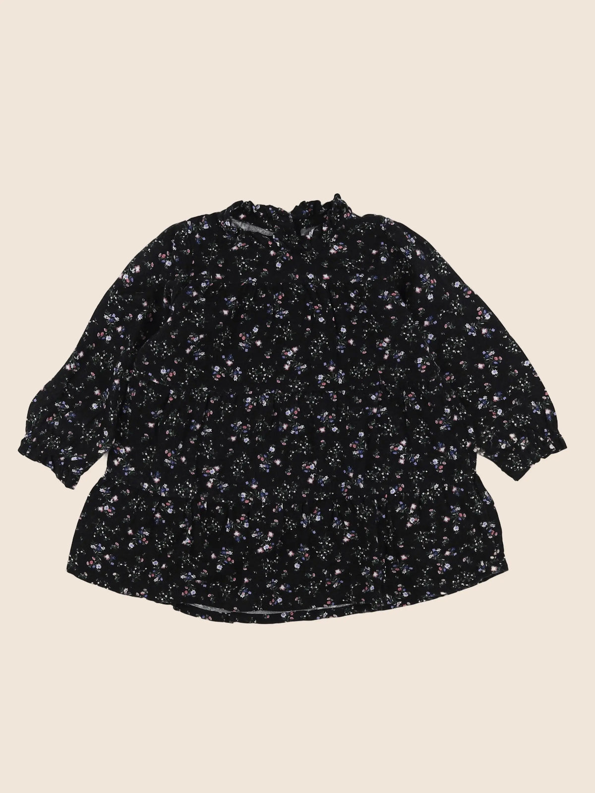 Vertbaudet - robe noir, rose - 18 mois