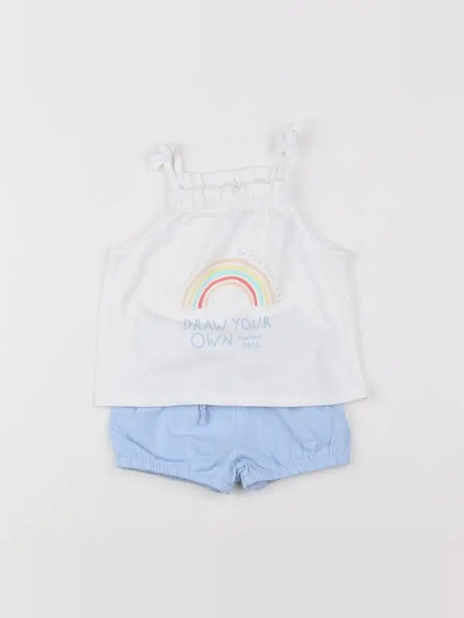 Vertbaudet - ensemble bleu, blanc - 3 mois