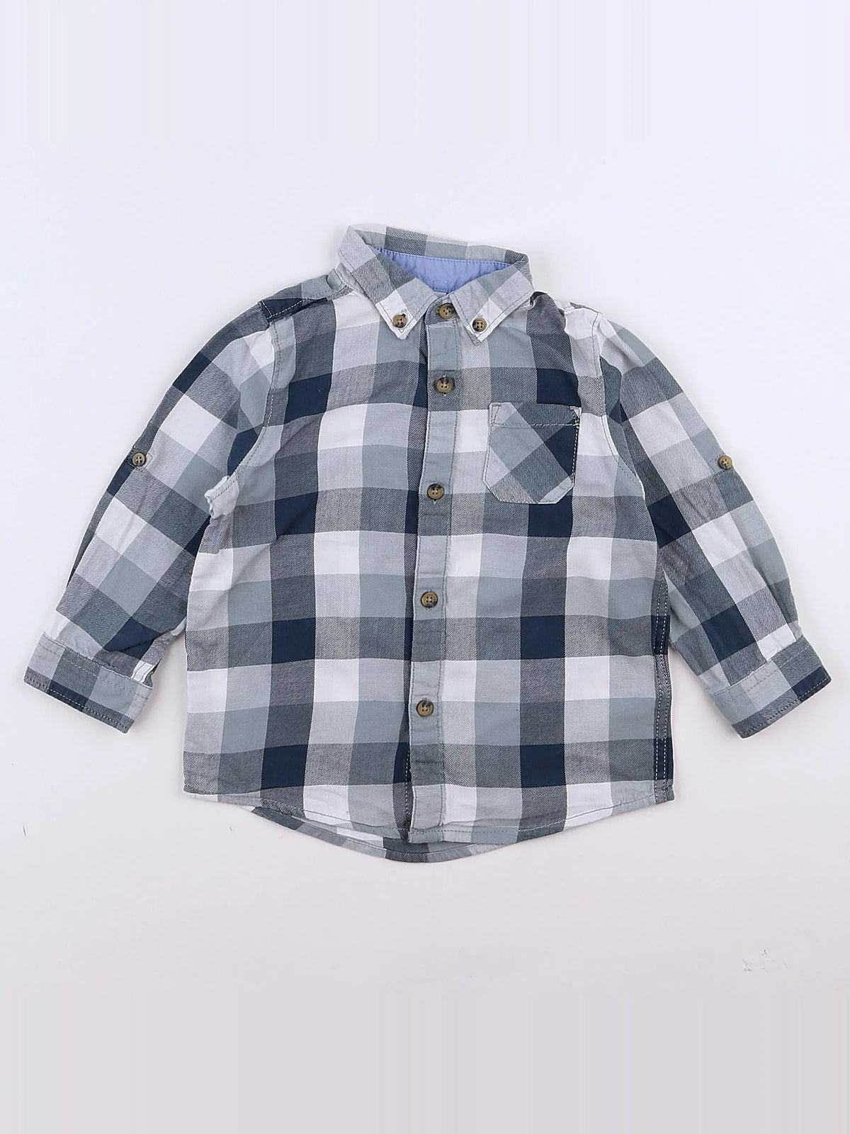 Vertbaudet - chemise blanc, vert - 3 ans