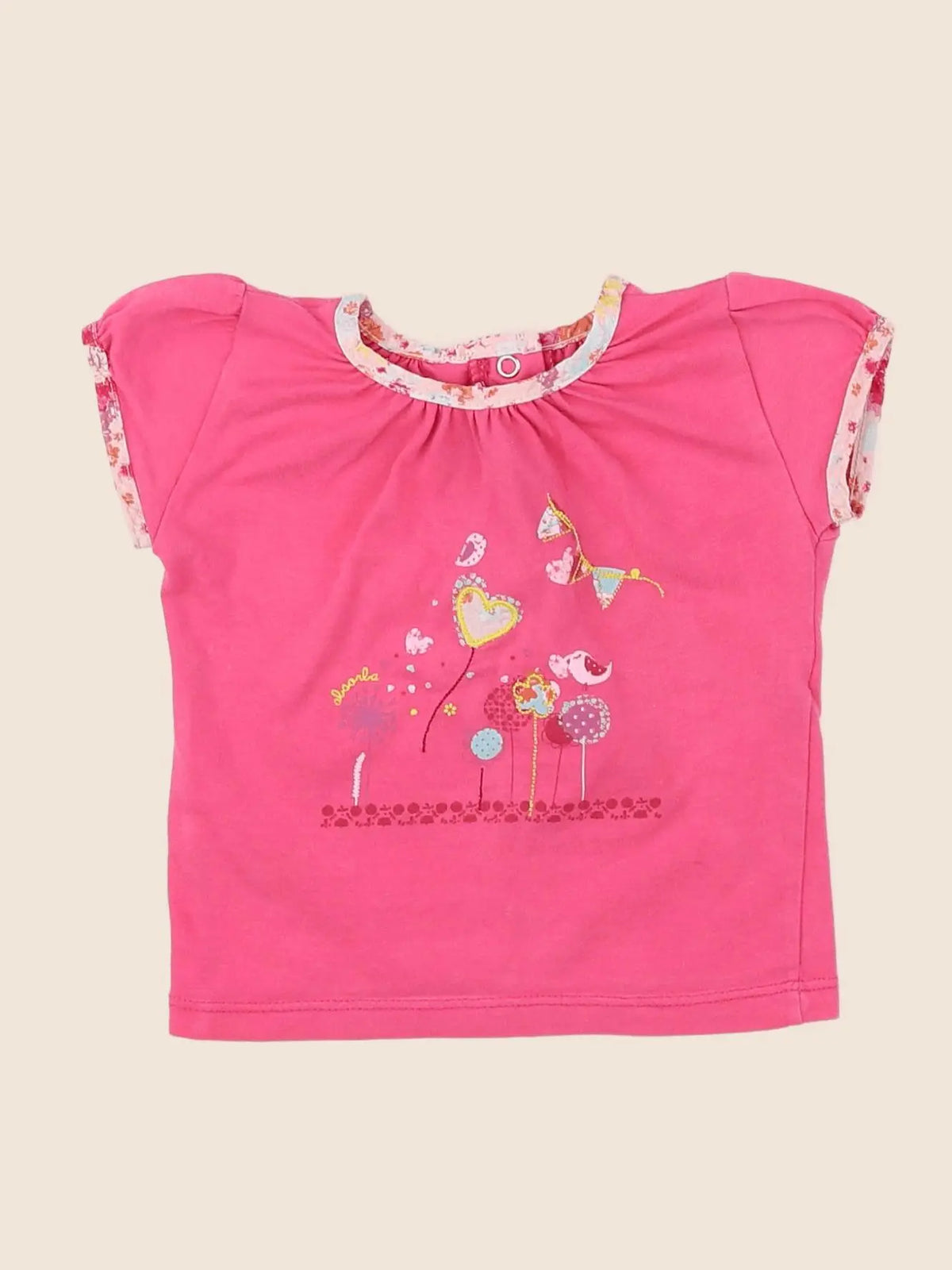 Absorba - tee-shirt rose - 6 mois