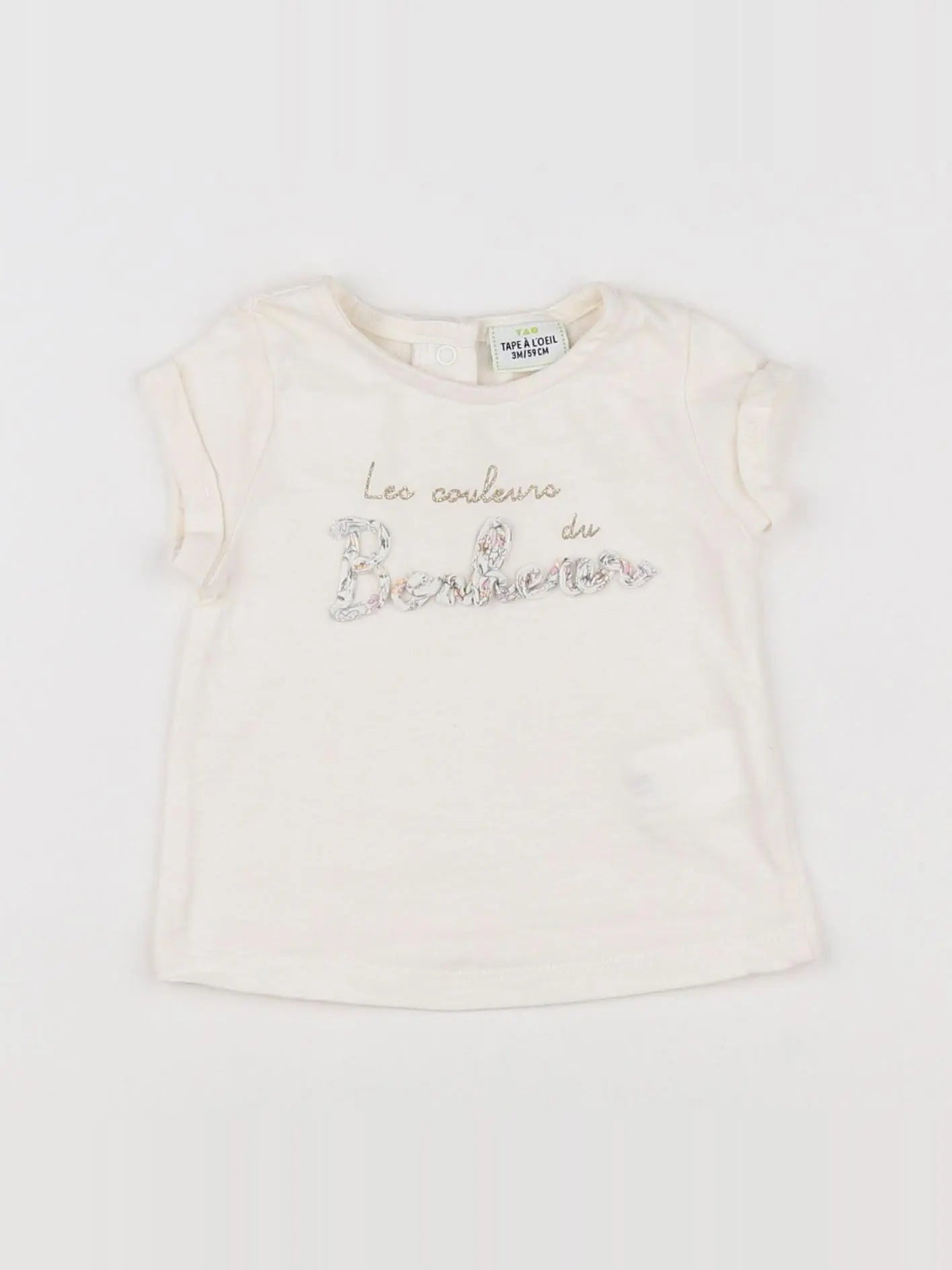 Tape à l'oeil - tee-shirt blanc, or - 3 mois