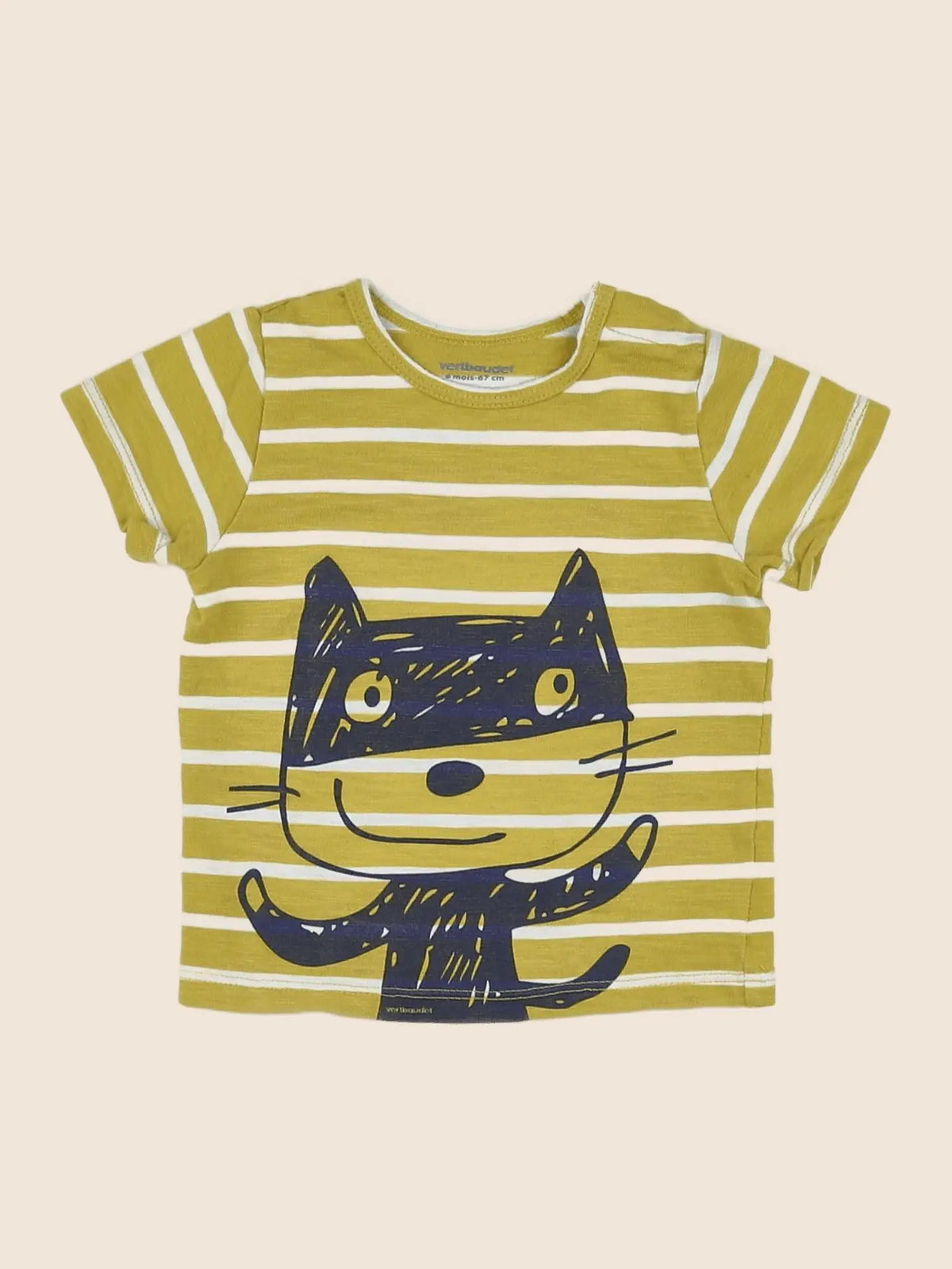 Vertbaudet - tee-shirt jaune - 6 mois