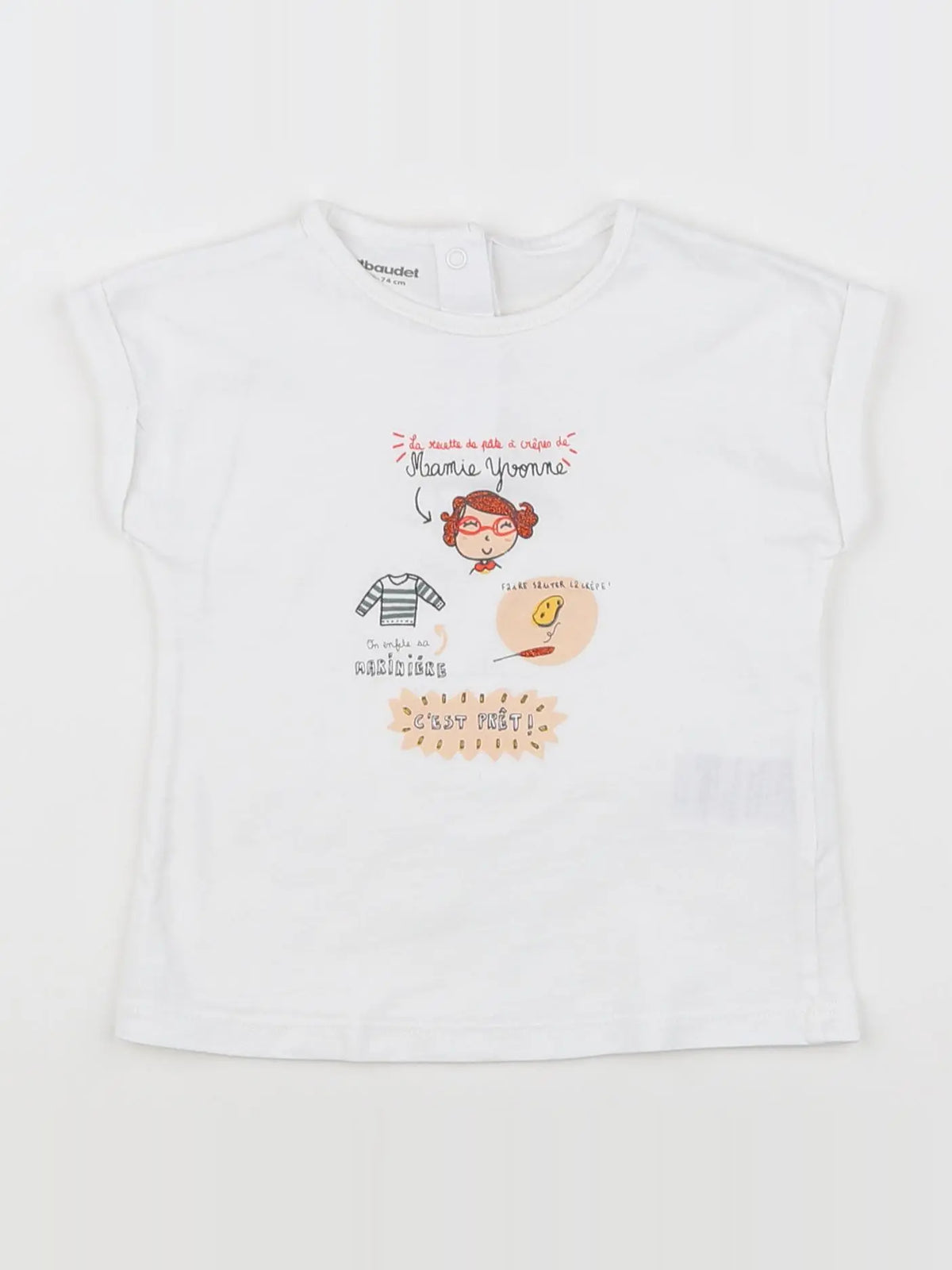 Vertbaudet - tee-shirt blanc - 12 mois