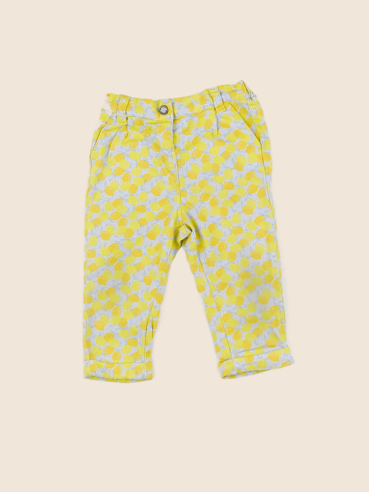 Vertbaudet - pantalon jaune - 12 mois
