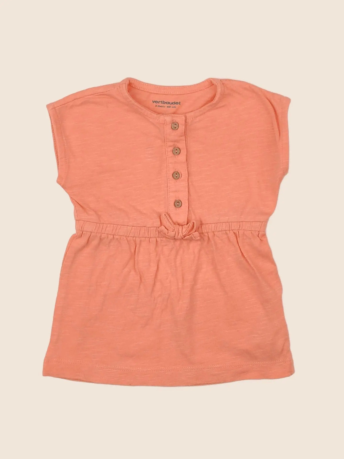Vertbaudet - robe orange - 3 mois