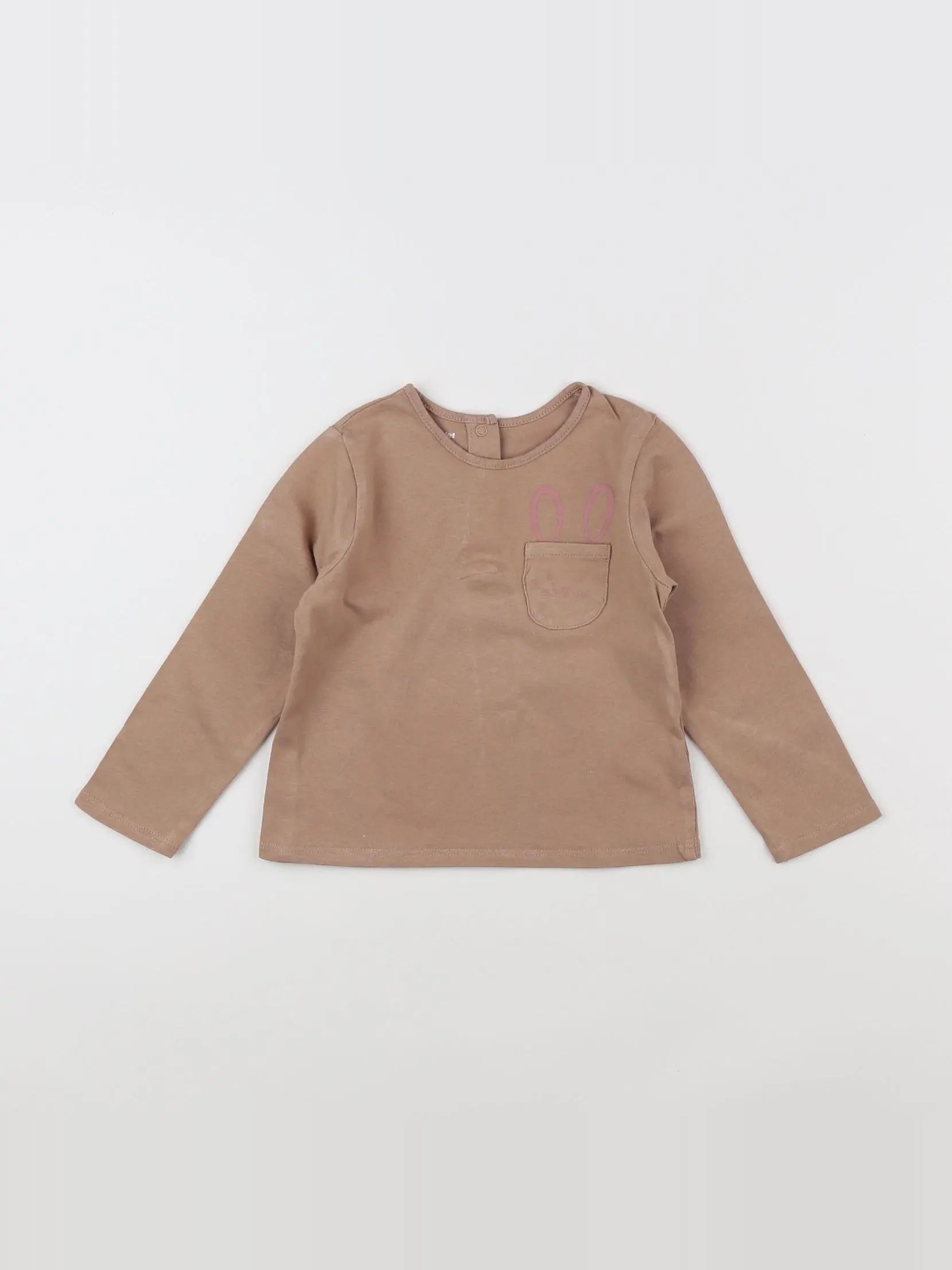 Vertbaudet - tee-shirt marron - 18 mois