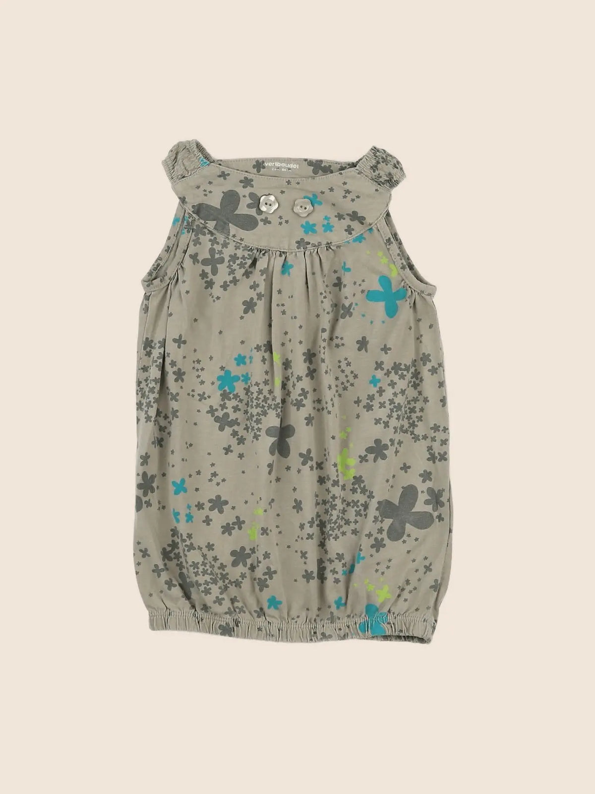 Vertbaudet - robe vert - 2 ans