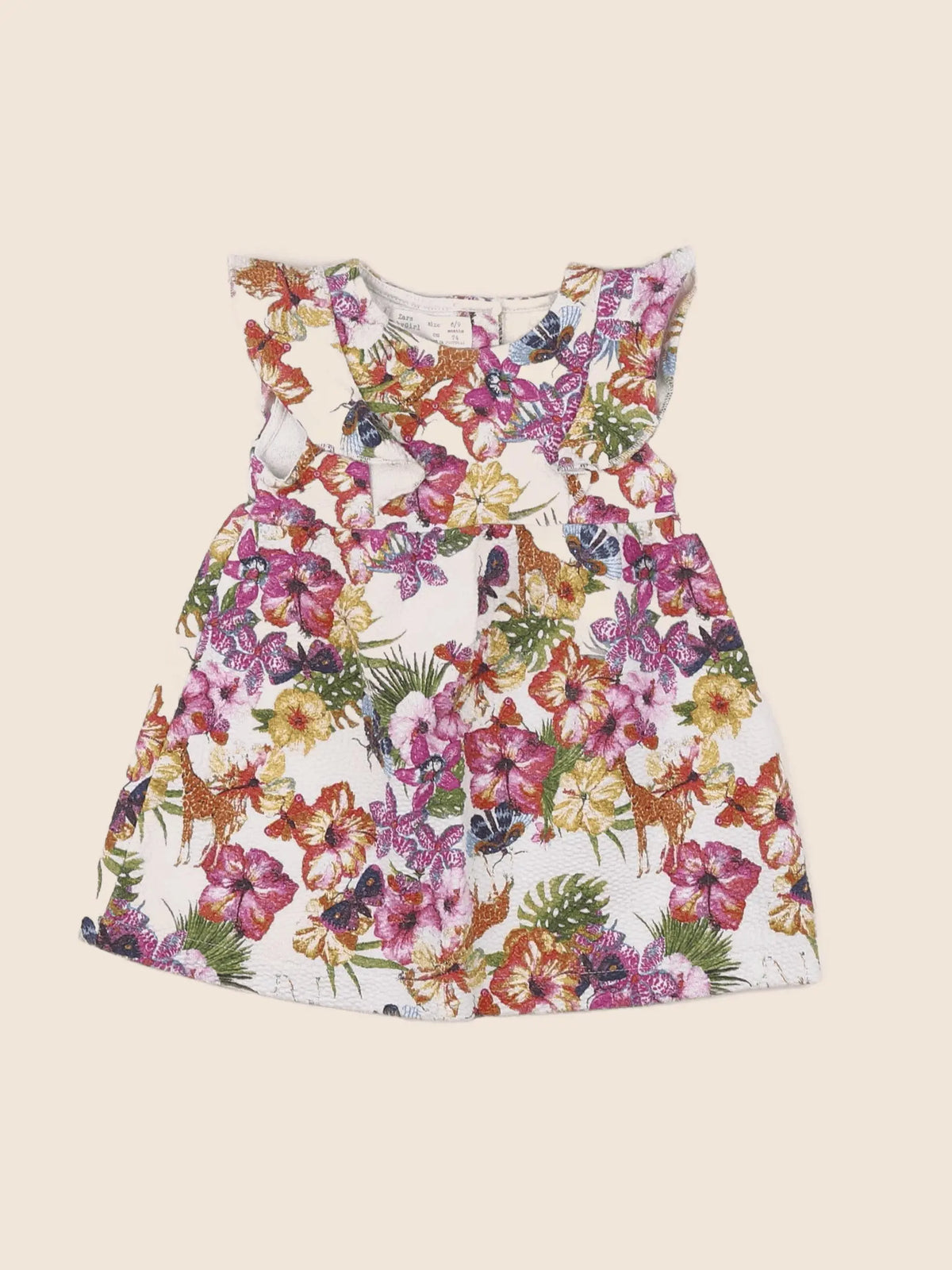 Zara - robe multicolore - 6/9 mois