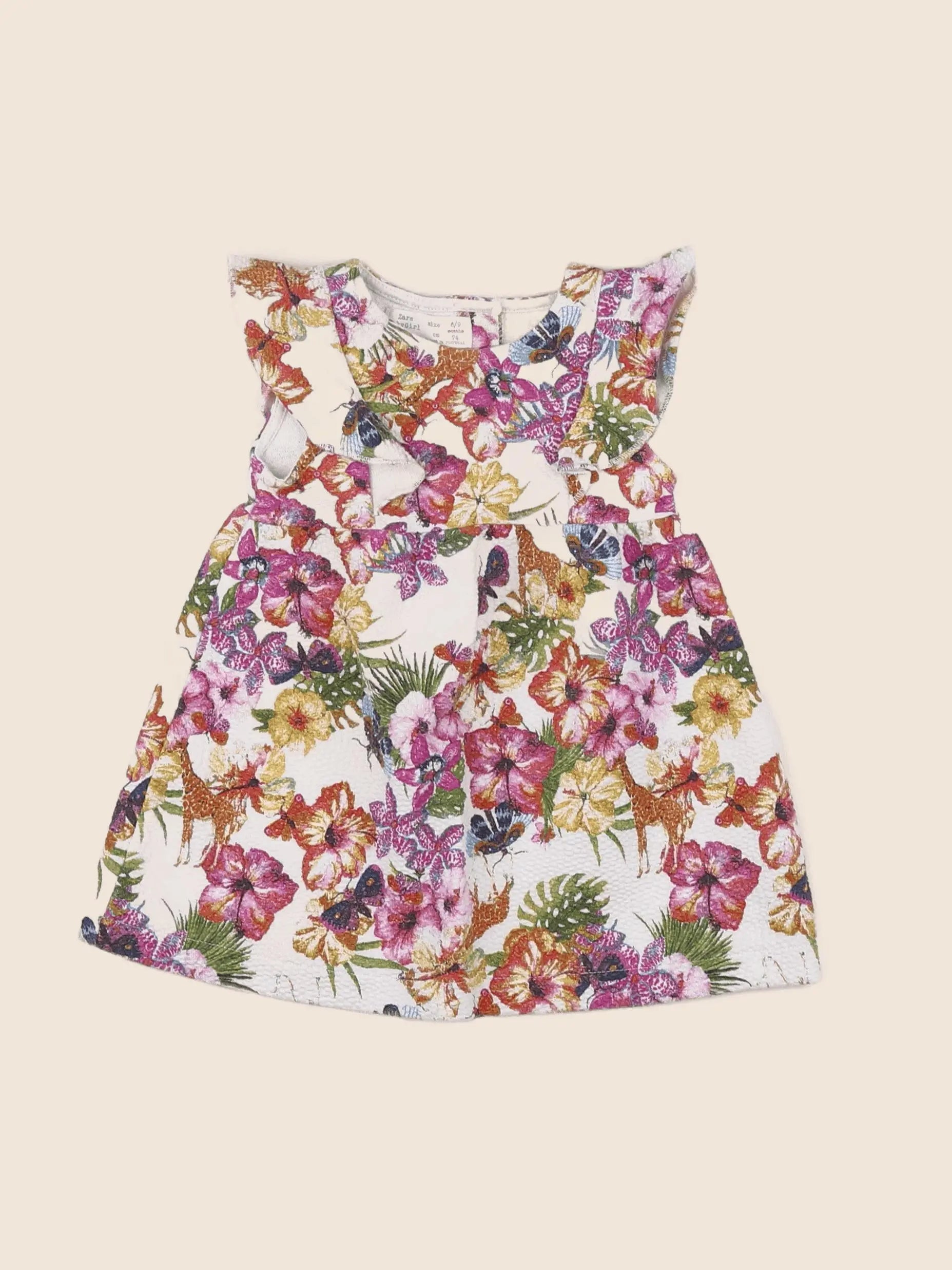 Zara - robe multicolore - 6/9 mois