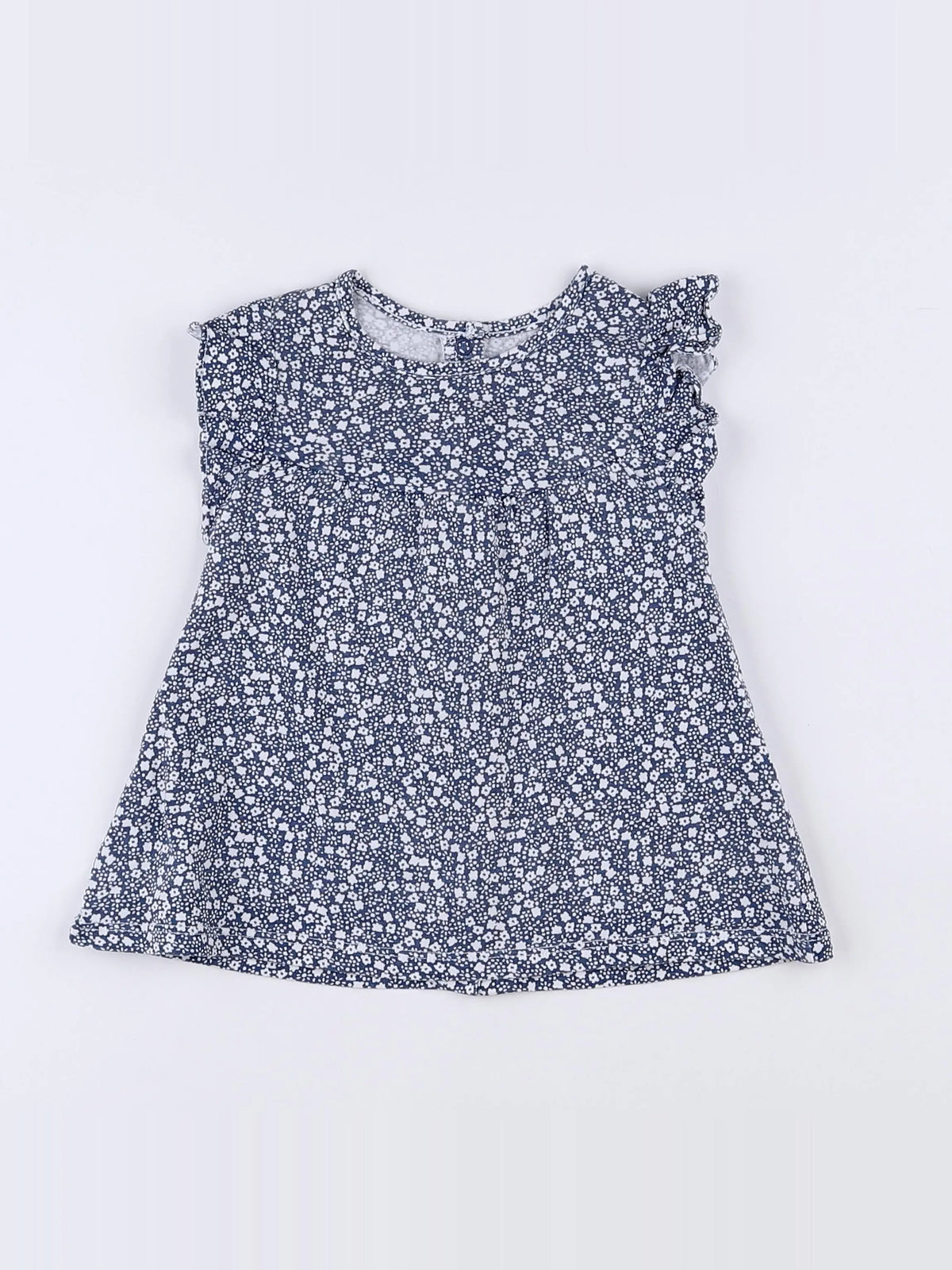 Vertbaudet - tee-shirt bleu, blanc - 12 mois