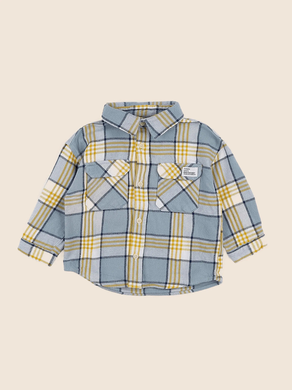 Zara - chemise beige, bleu, jaune - 9/12 mois
