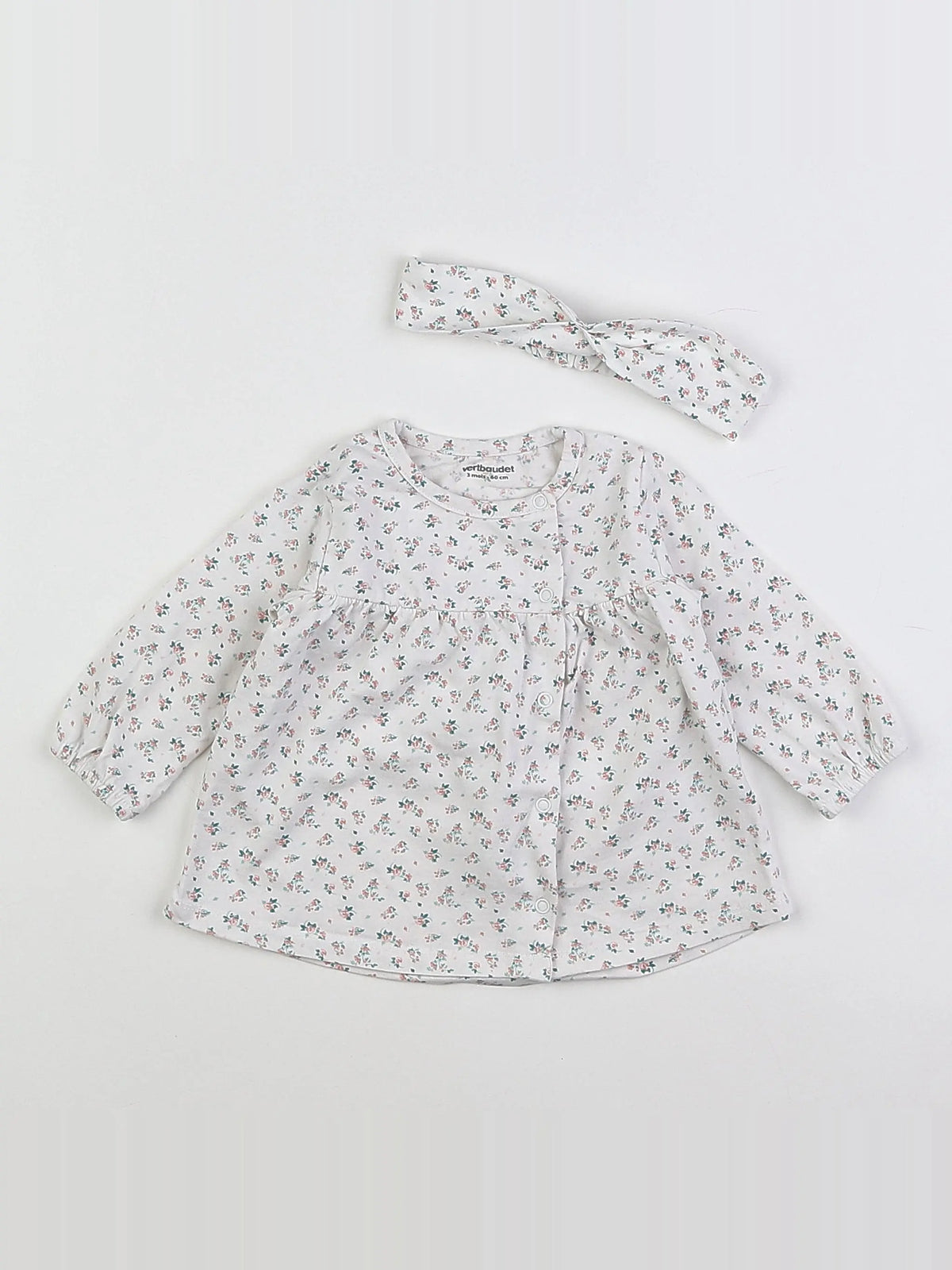 Vertbaudet - tee-shirt blanc - 3 mois