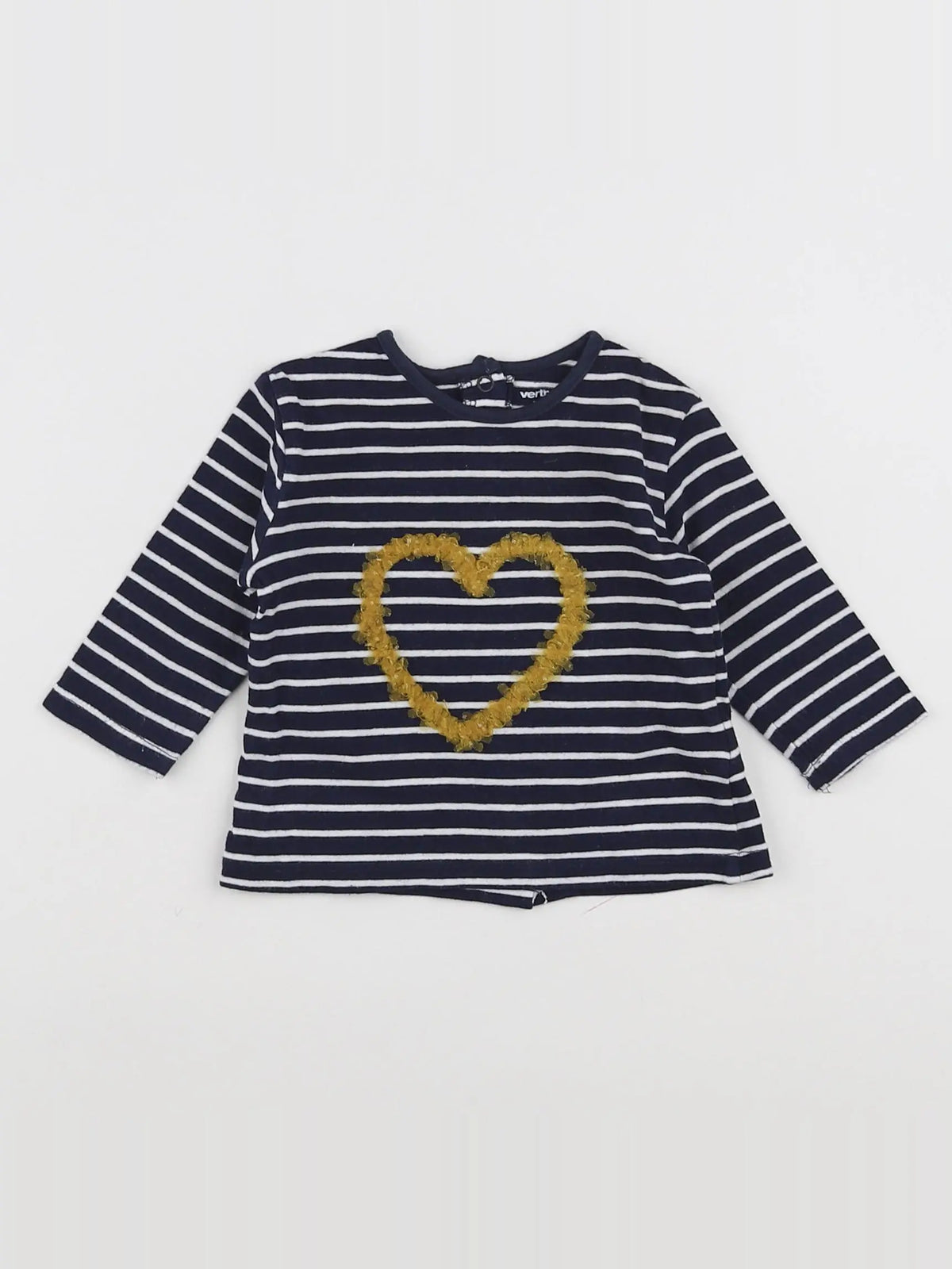 Vertbaudet - tee-shirt bleu, blanc - 3 mois