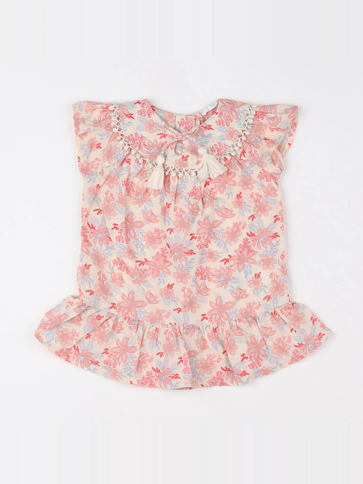 Vertbaudet - robe blanc, rouge - 3 mois