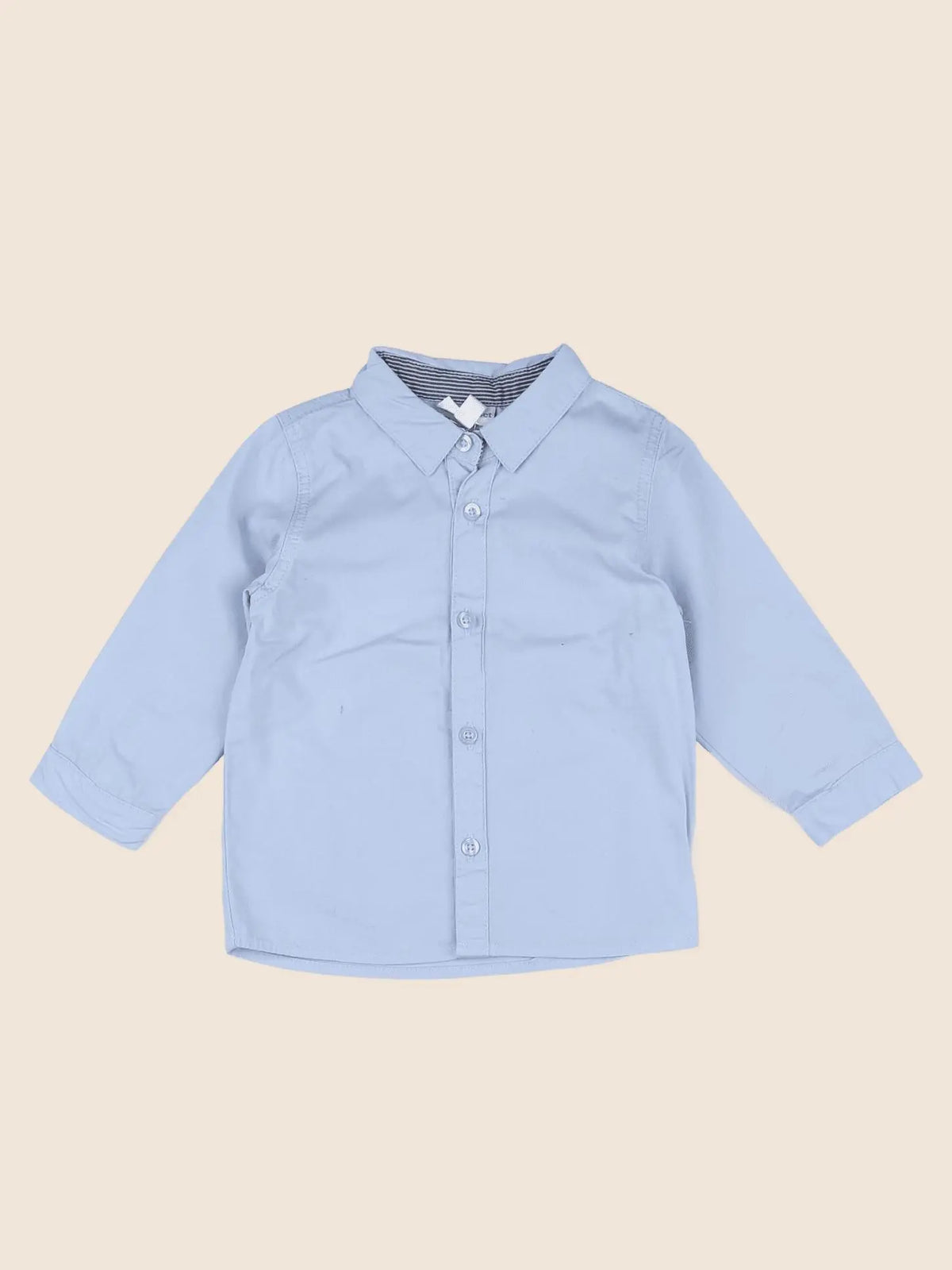 Vertbaudet - chemise bleu - 12 mois