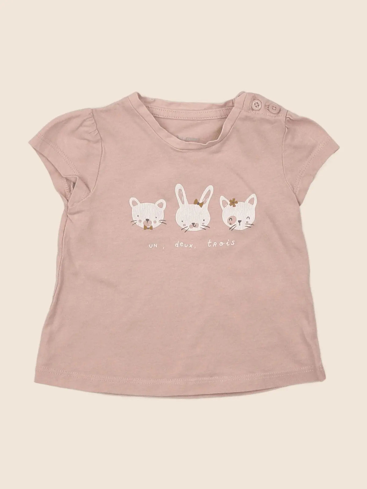 Vertbaudet - tee-shirt rose - 6 mois