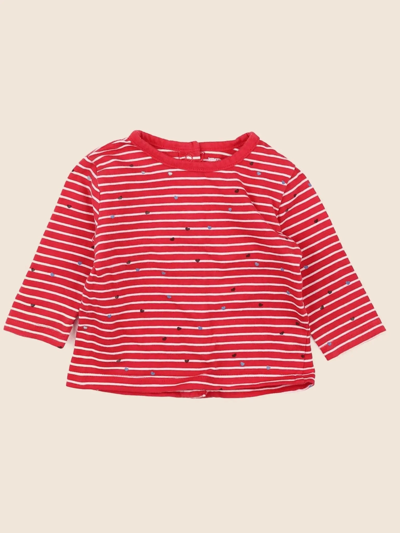 Vertbaudet - tee-shirt rouge - 3 mois