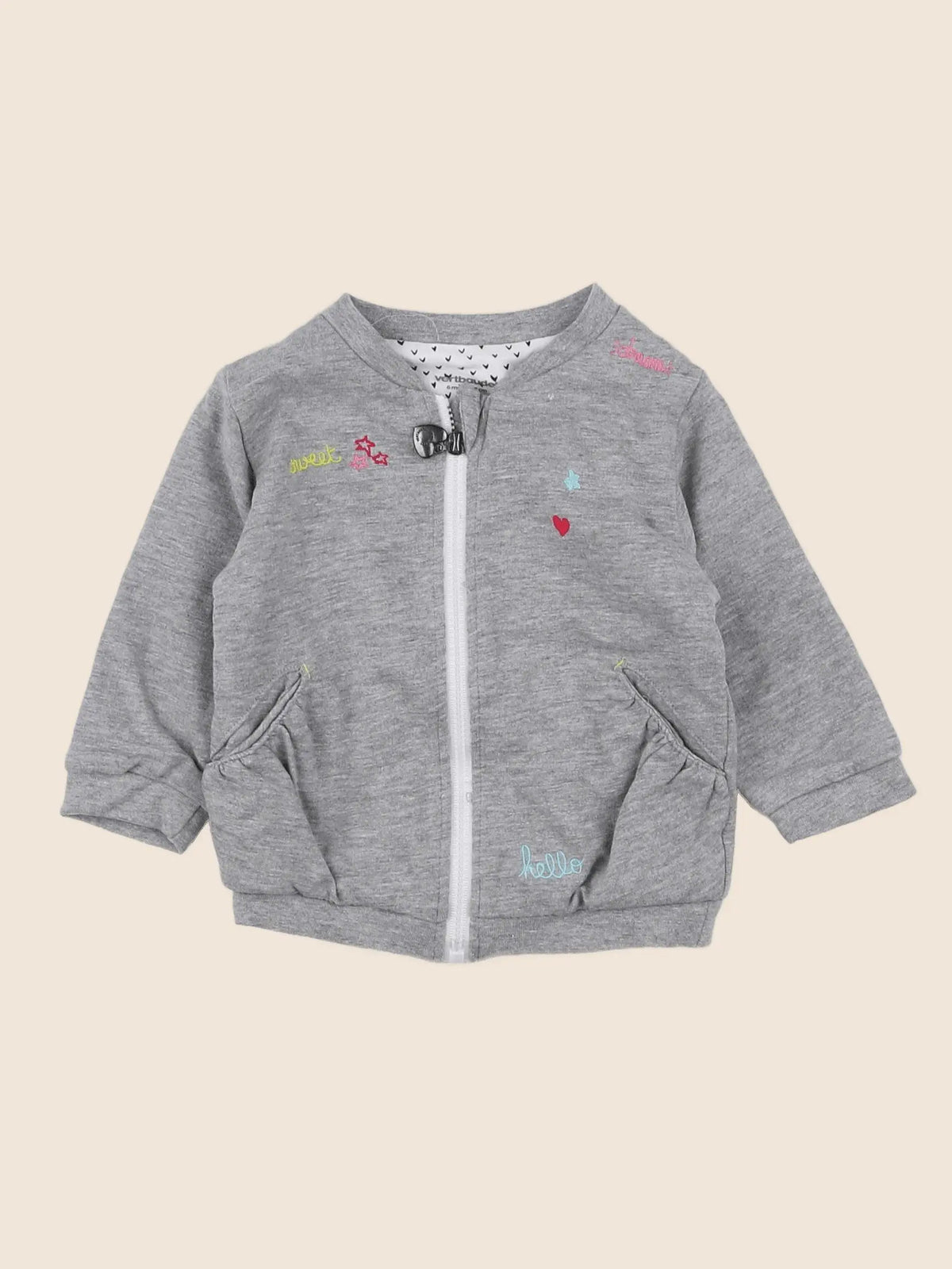Vertbaudet - sweat gris - 6 mois