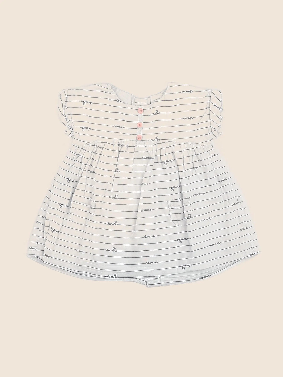 Vertbaudet - robe bleu, rose - 3 mois