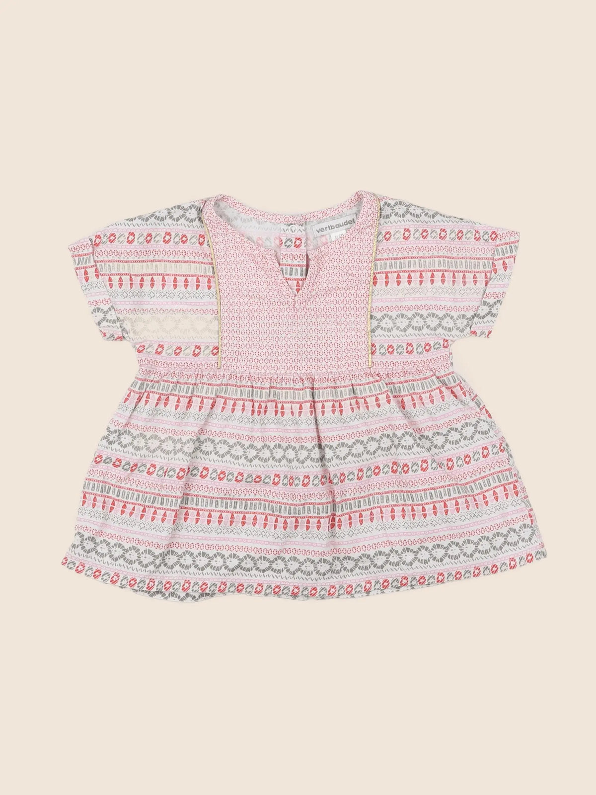 Vertbaudet - blouse multicolore, or - 18 mois