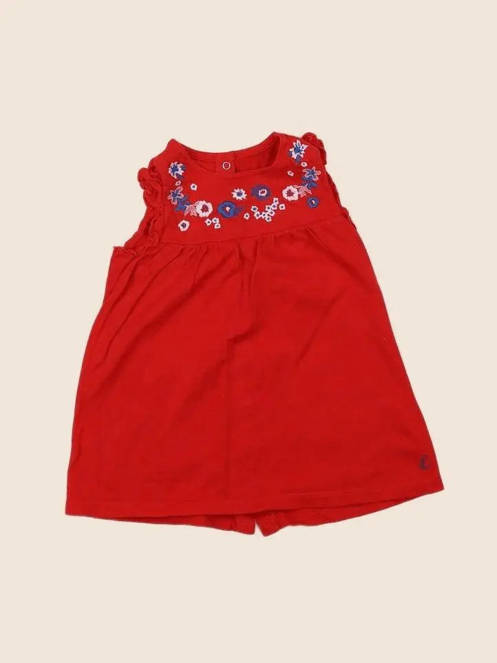 Petit Bateau - robe rouge - 12 mois
