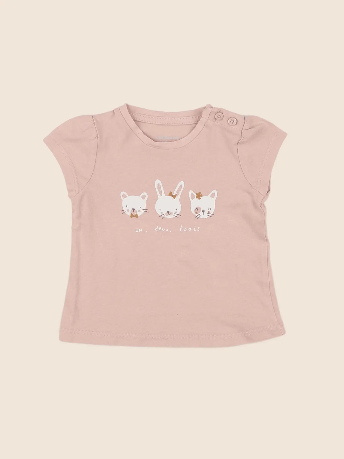 Vertbaudet - tee-shirt rose - 6 mois