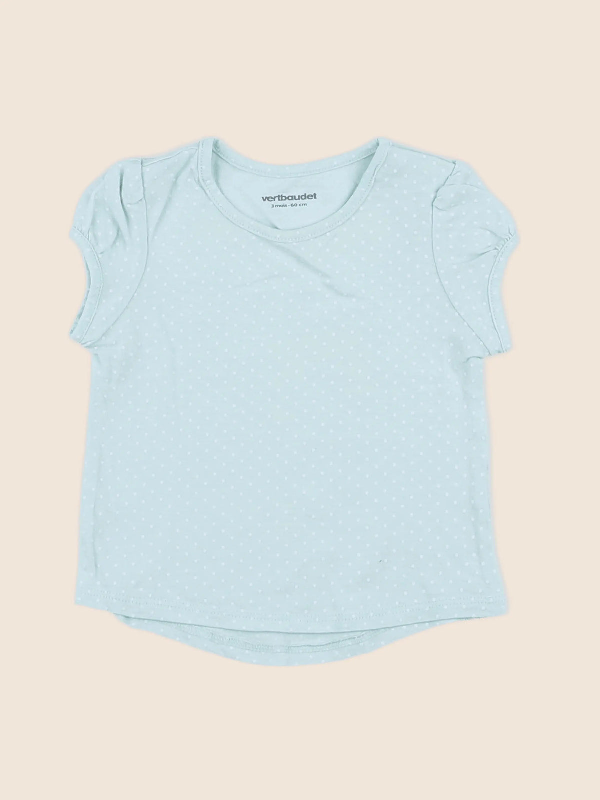 Vertbaudet - tee-shirt bleu - 3 mois