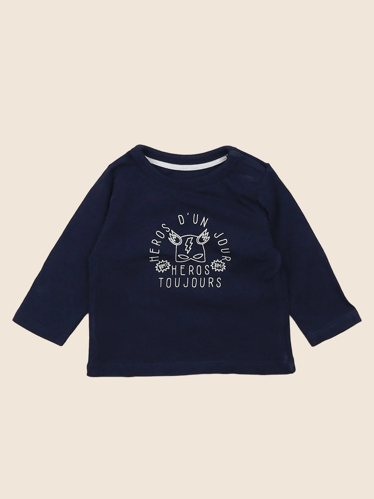 Vertbaudet - tee-shirt bleu - 3 mois