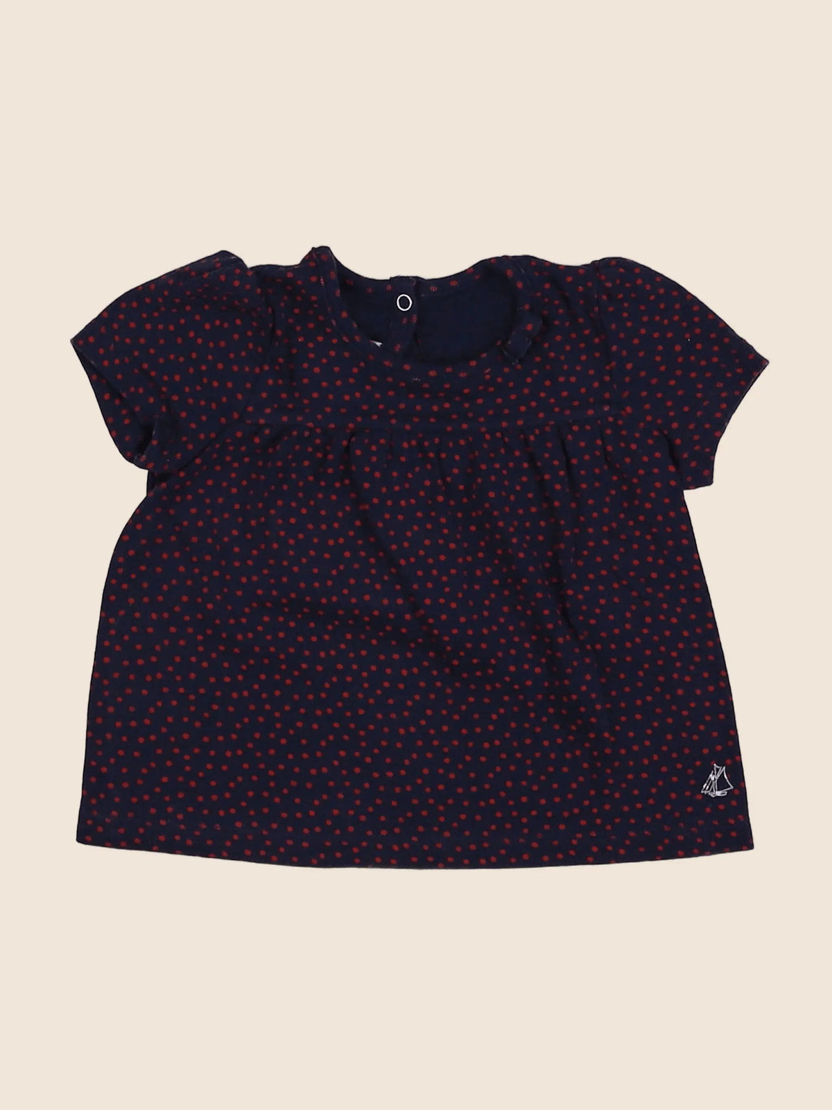 Petit Bateau - tee-shirt bleu, rouge - 12 mois